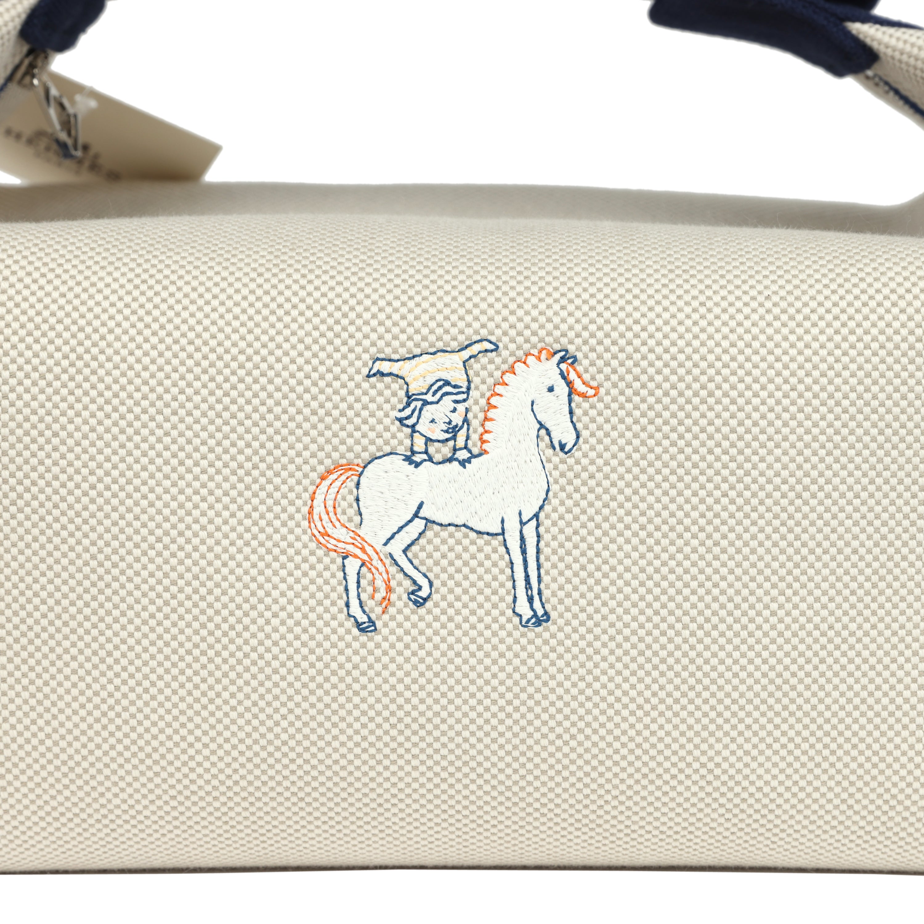 Hermes Bride A Brac Cabriole GM Gris Perle and Bleu Canvas Palladium Hardware
