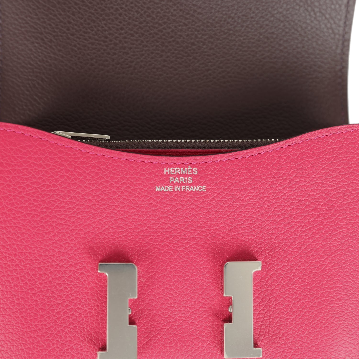 Hermes Constance Slim Wallet Framboise Verso Evercolor Palladium Hardware
