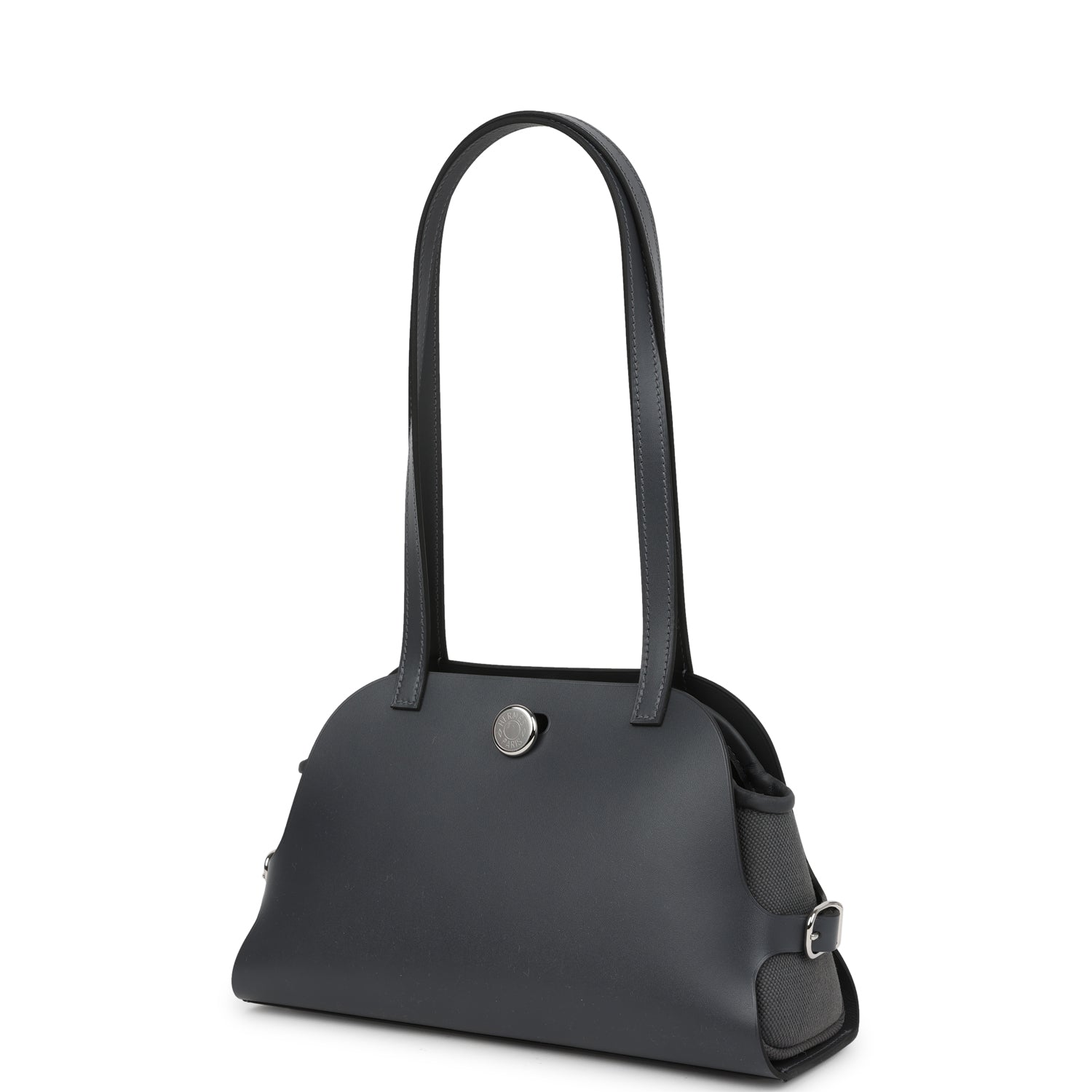 Hermes Tablier Sellier Ardoise Vache Hunter, Swift and Toile Militaire Palladium Hardware