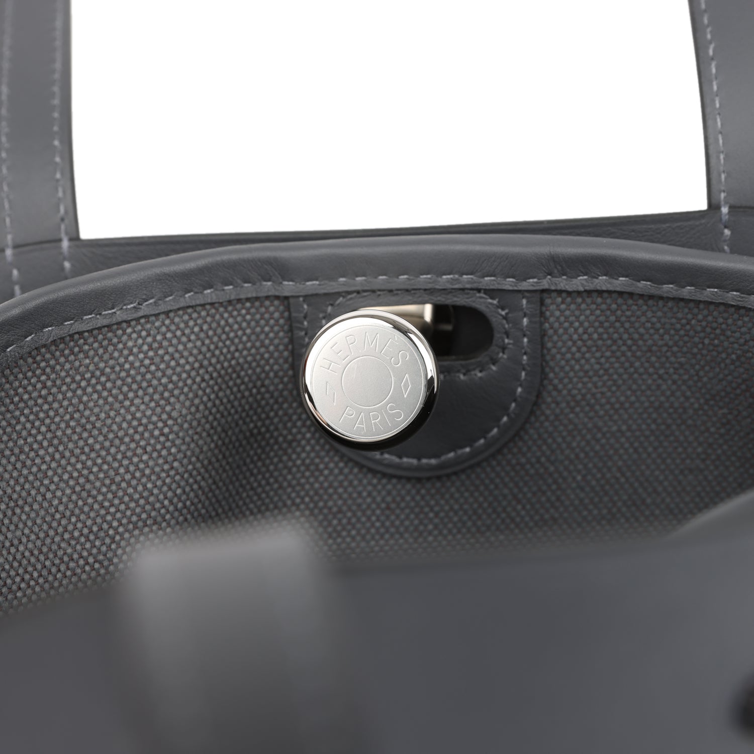 Hermes Tablier Sellier Ardoise Vache Hunter, Swift and Toile Militaire Palladium Hardware