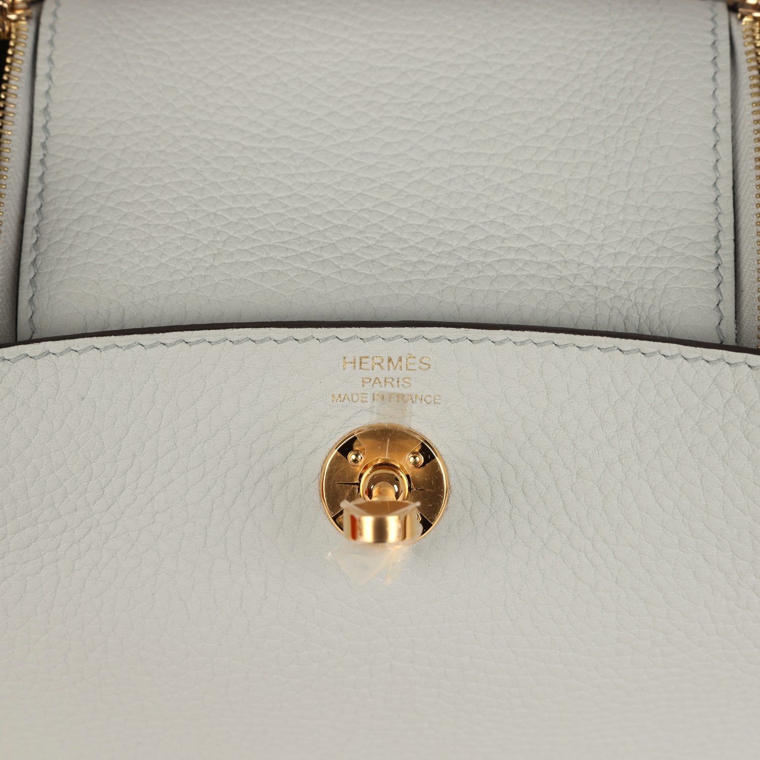 Hermes Mini Lindy Bleu Pale Clemence Gold Hardware