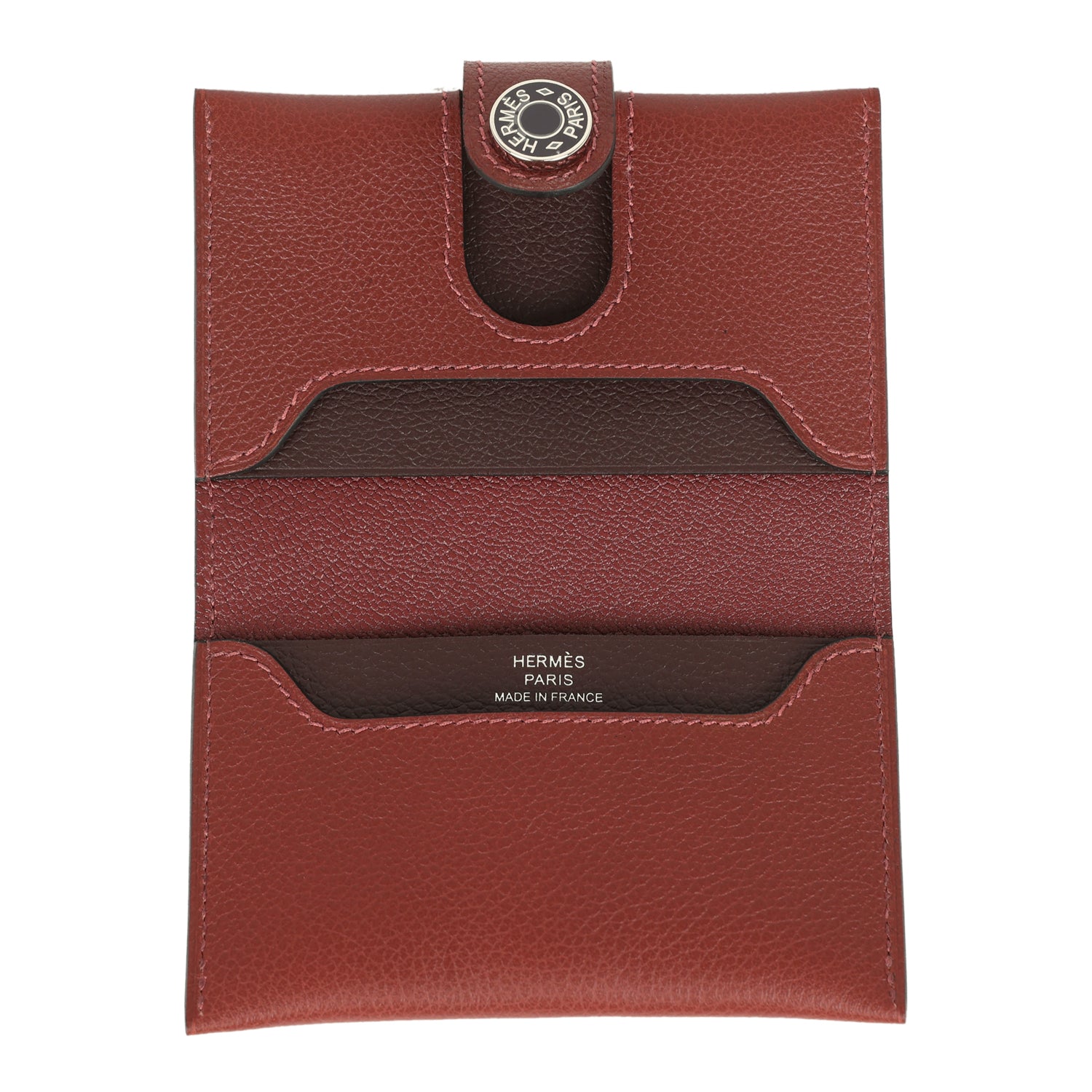 Hermes R.M.S Card Holder Rouge H Evercolor Lacquered Palladium Hardware