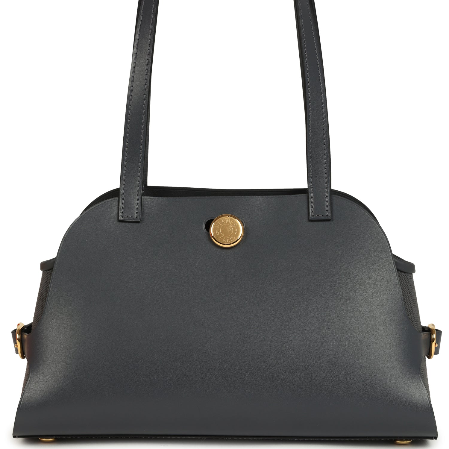 Hermes Tablier Sellier Ardoise Vache Hunter, Swift and Toile Militaire Gold Hardware