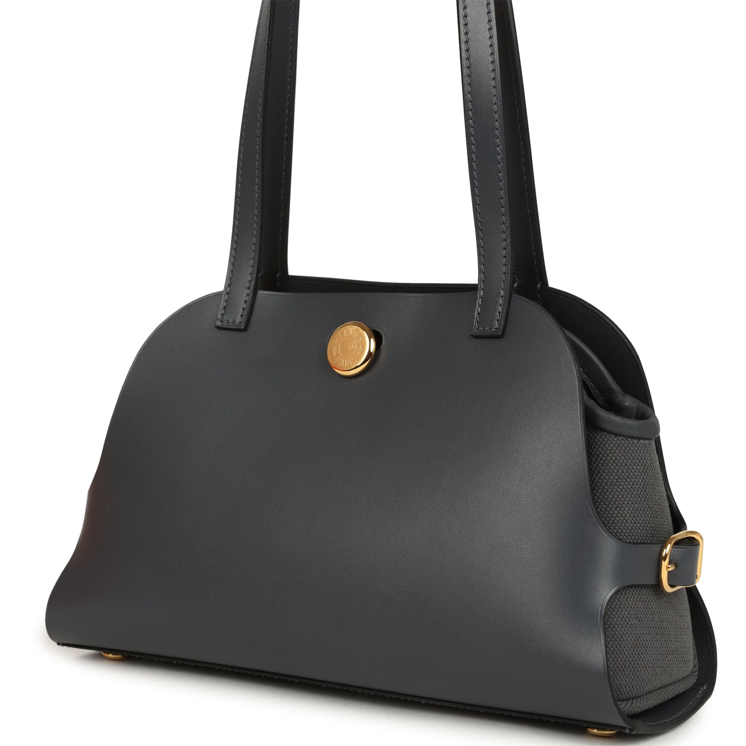 Hermes Tablier Sellier Ardoise Vache Hunter, Swift and Toile Militaire Gold Hardware