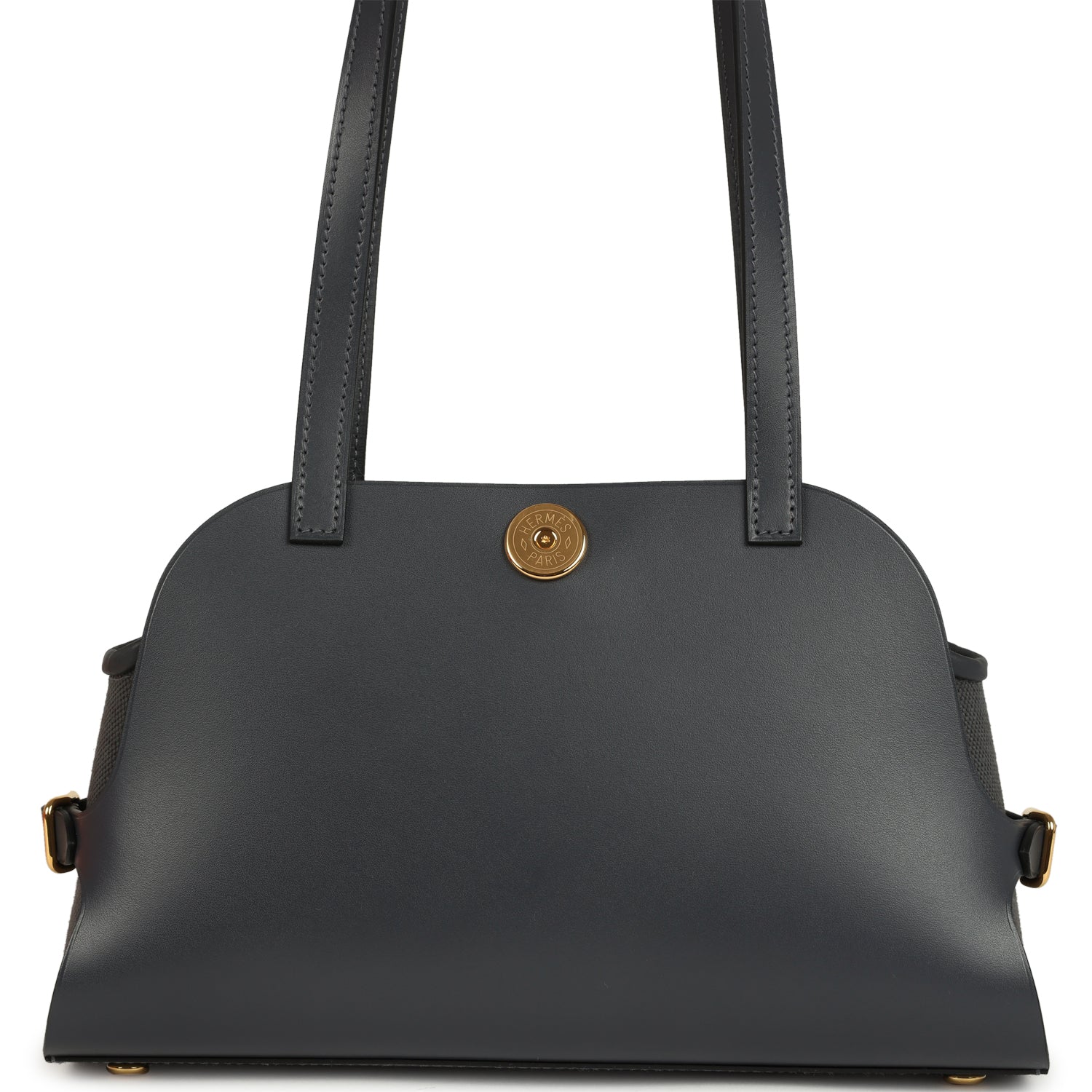 Hermes Tablier Sellier Ardoise Vache Hunter, Swift and Toile Militaire Gold Hardware