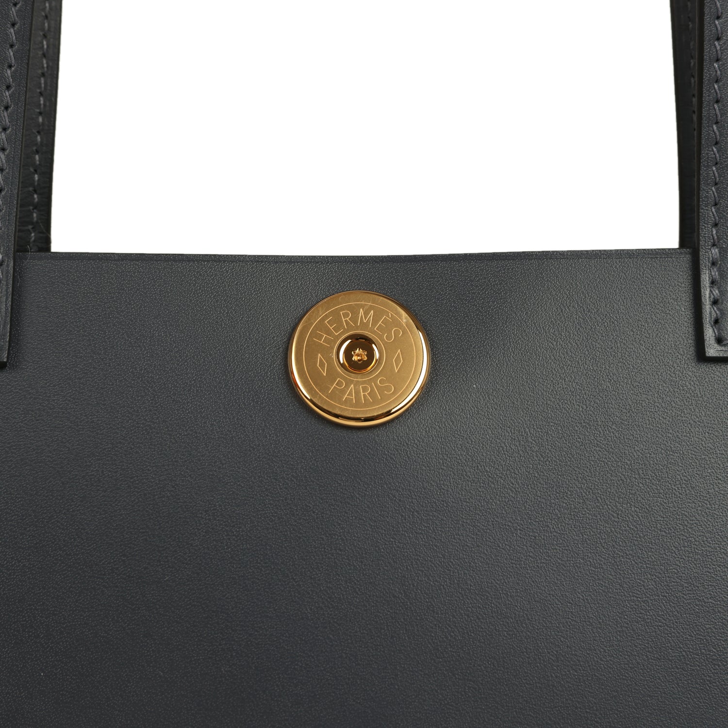 Hermes Tablier Sellier Ardoise Vache Hunter, Swift and Toile Militaire Gold Hardware