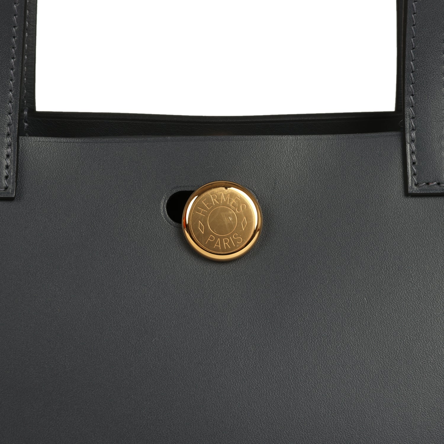 Hermes Tablier Sellier Ardoise Vache Hunter, Swift and Toile Militaire Gold Hardware