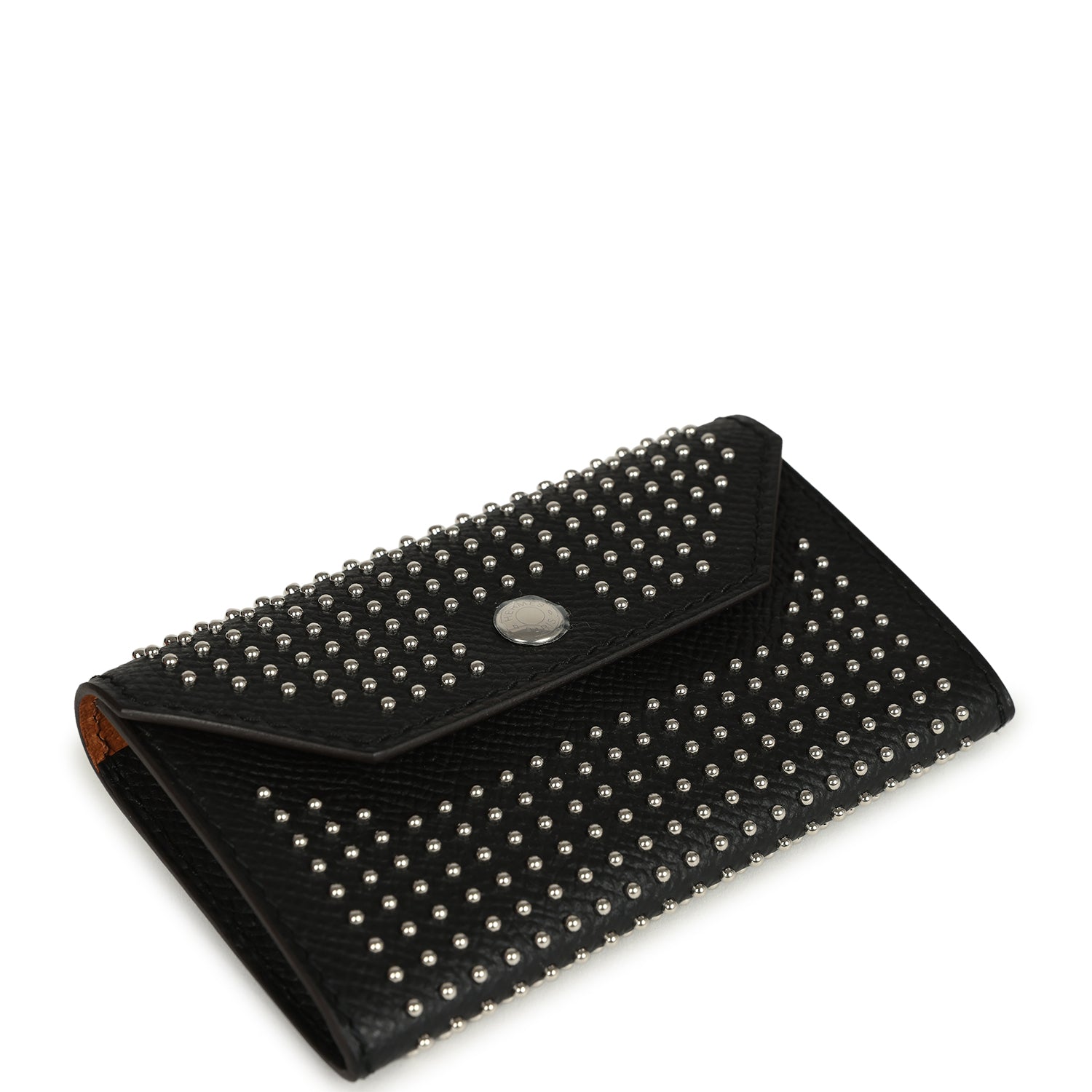 Hermes Kelly Pocket 18 Studded Belt Black Epsom Palladium Hardware