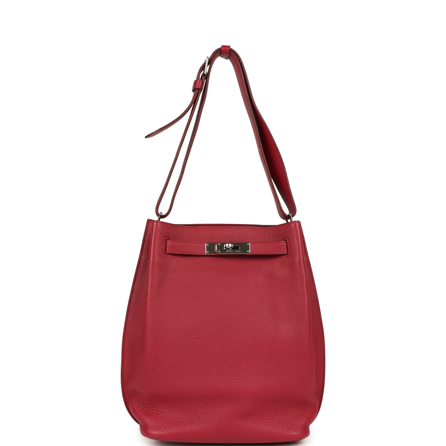 Pre-owned Hermes So Kelly 22 Rubis Togo Palladium Hardware
