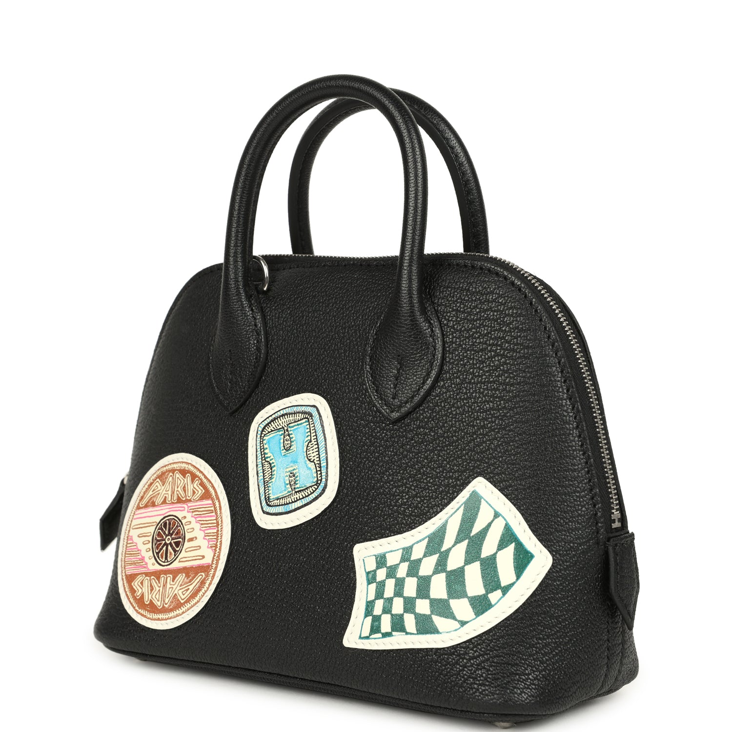 Hermes Mini 1923 Pique-Colle Bolide Black Chevre Palladium Hardware
