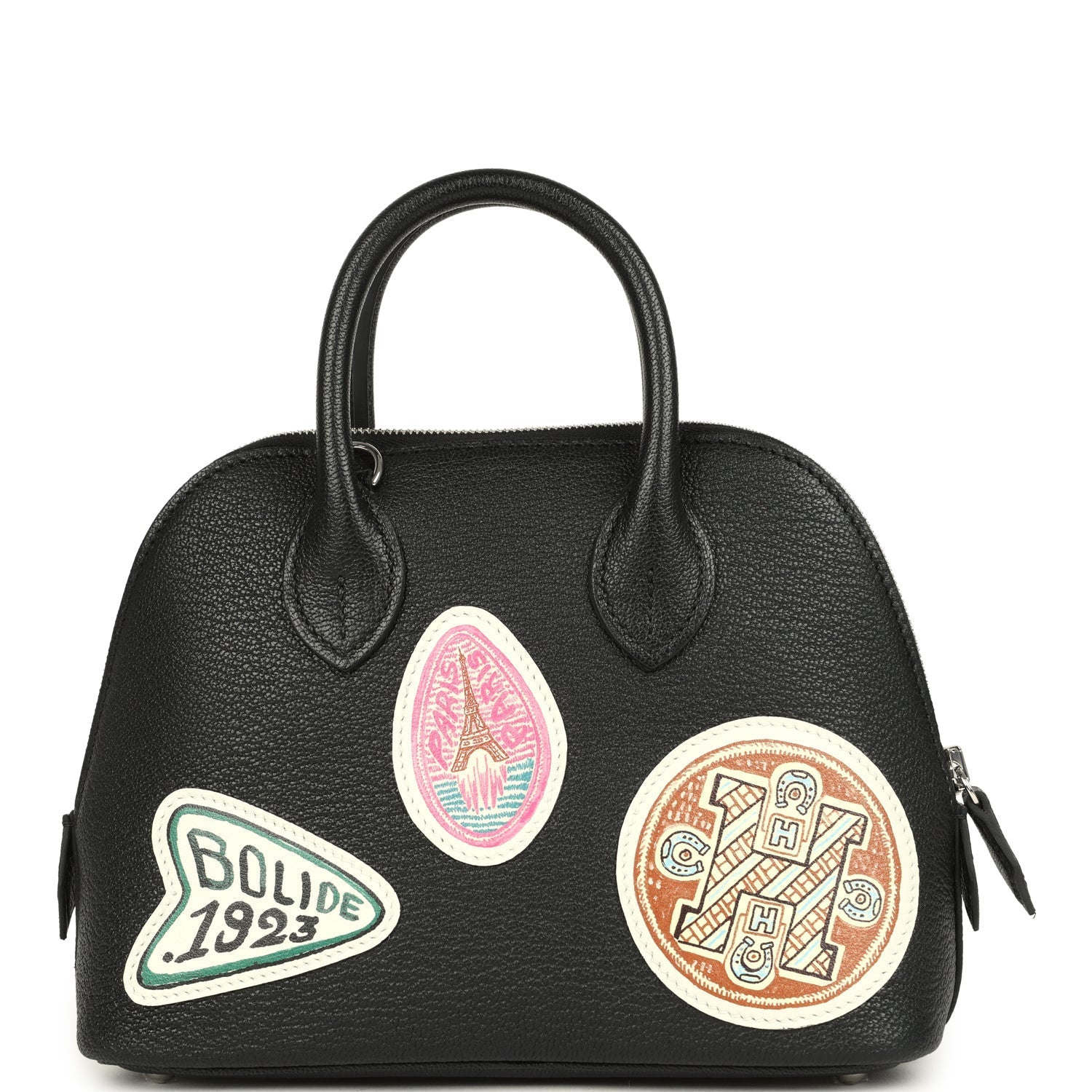 Hermes Mini 1923 Pique-Colle Bolide Black Chevre Palladium Hardware