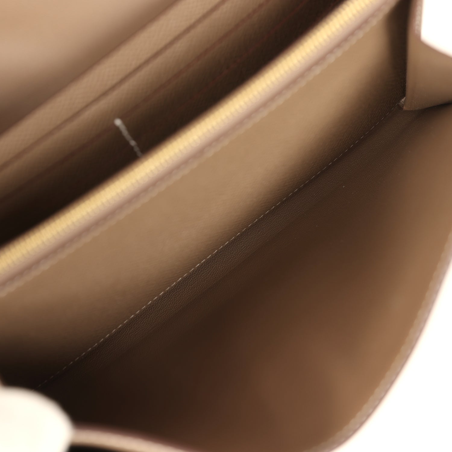 Pre-owned Hermes Constance Wallet To Go Etoupe Epsom Gold Hardware