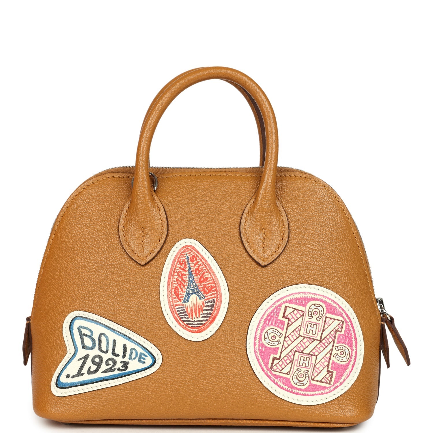 Hermes Mini 1923 Pique-Colle Bolide Sesame Chevre Palladium Hardware