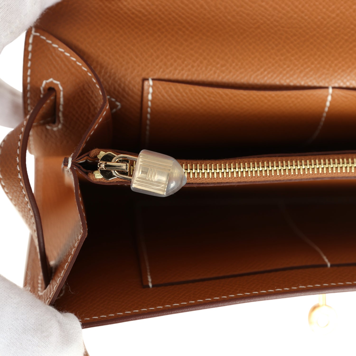 Hermes Kelly Wallet To Go Gold Epsom Gold Hardware