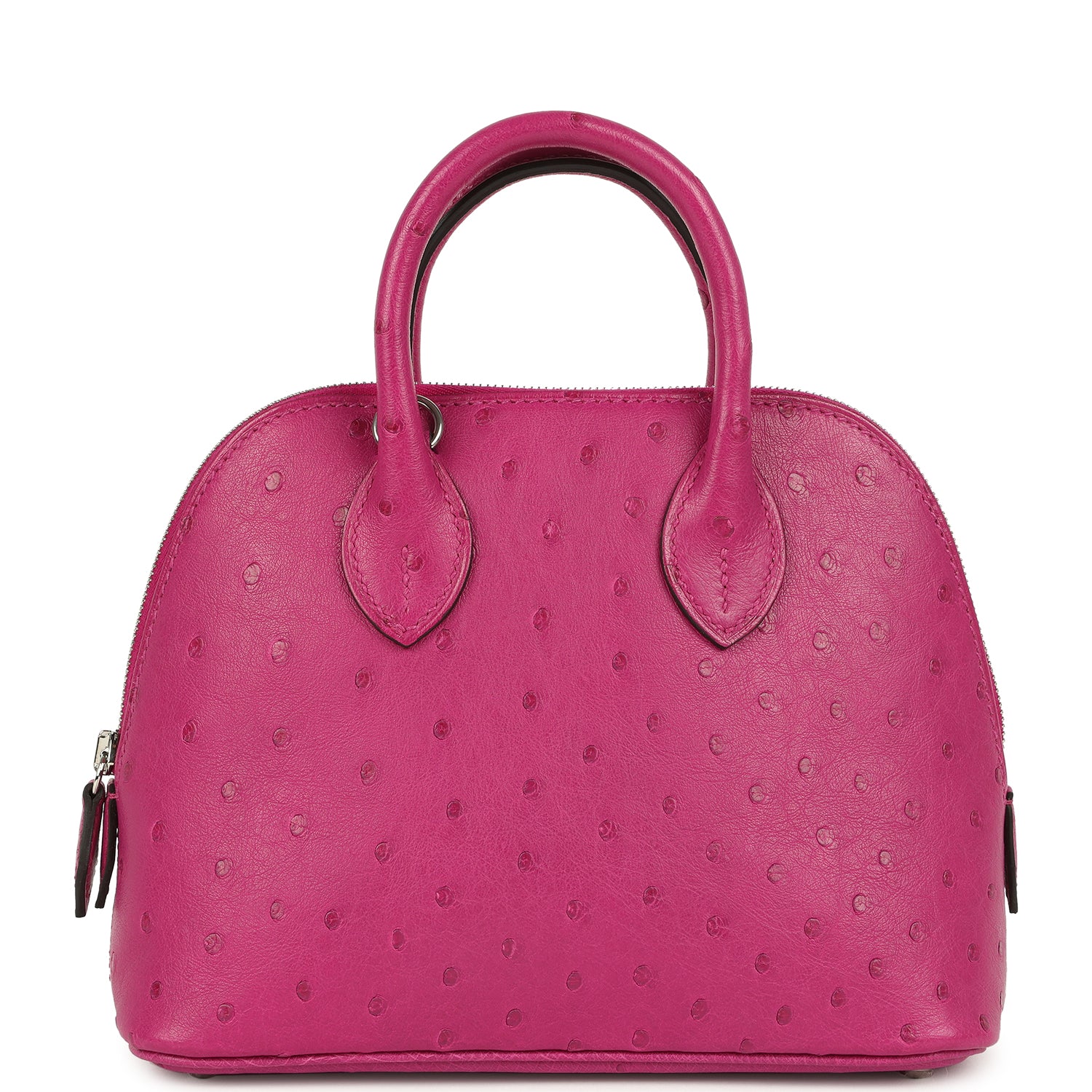Hermes 1923 Bolide Mini Rose Poupre Ostrich Palladium Hardware