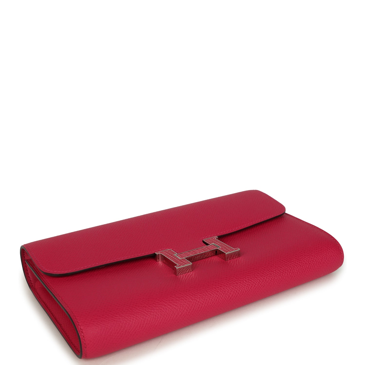 Pre-owned Hermes Constance Wallet To Go Rose Mexico Epsom Lizard Marquette Palladium Hardware