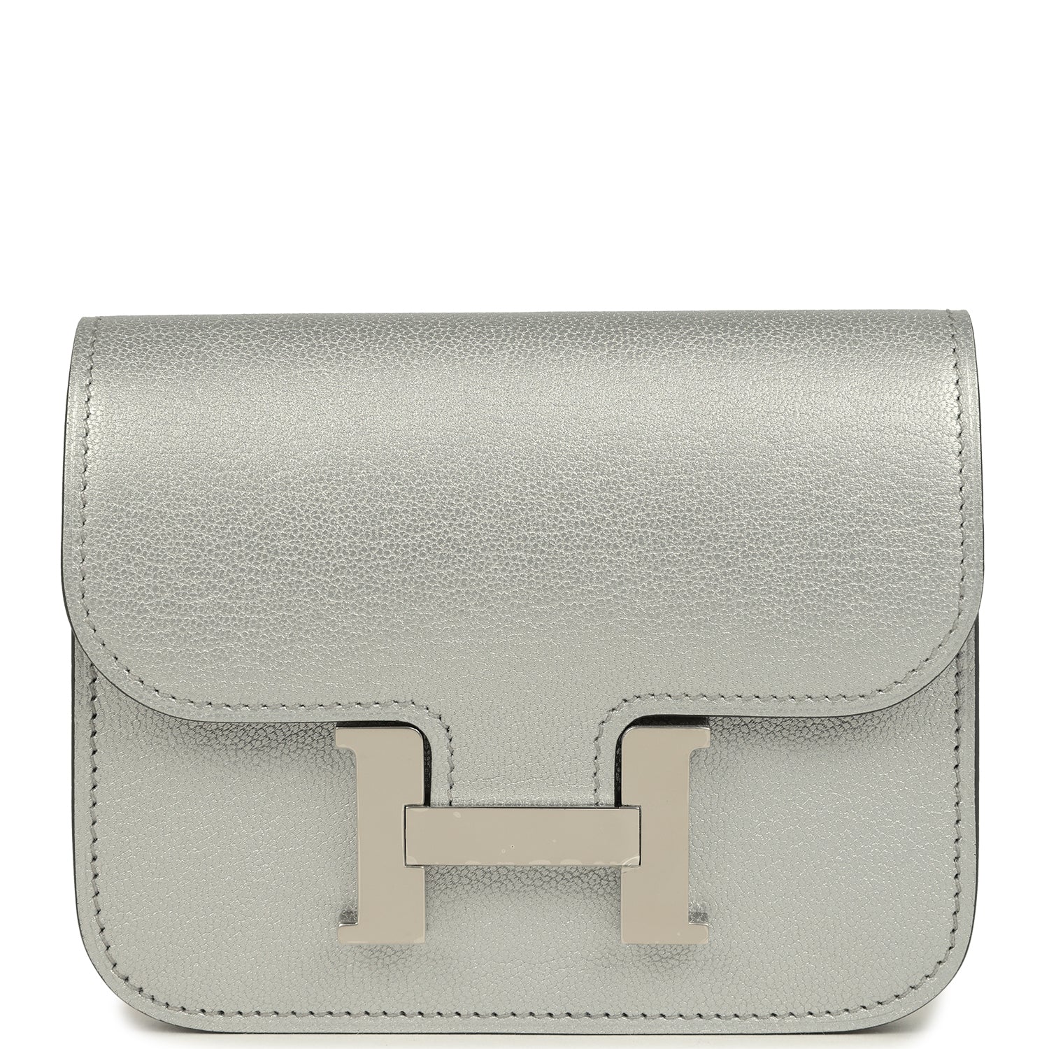 Hermes Constance Slim Wallet Argent Chevre Chamkilight Palladium Hardware