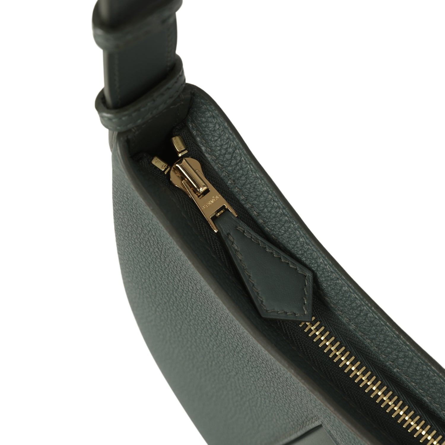 Hermes P'tit Arcon Bag Vert Mangrove Togo and Swift Permabrass Hardware