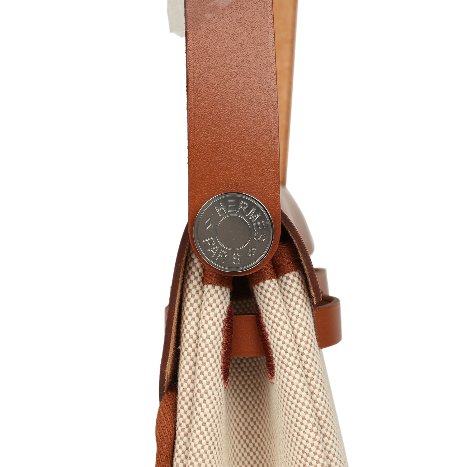 Hermes Herbag Zip 20 Mini Ecru and Beige Toile H Canvas and Fauve Vache Hunter Gold Hardware