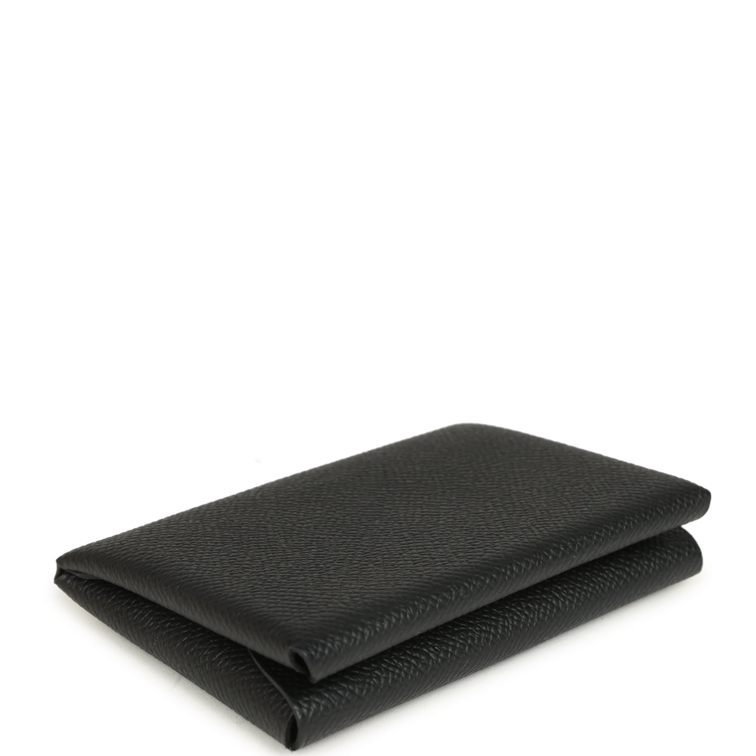 Hermes Calvi Duo Card Holder Black Epsom Palladium Hardware