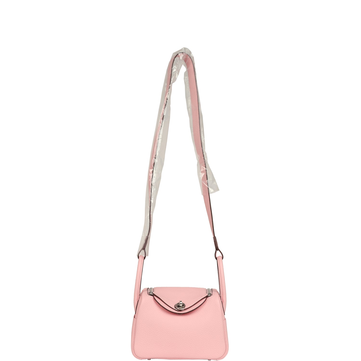 Hermes Mini Lindy II Rose Sakura Verso Swift Palladium Hardware