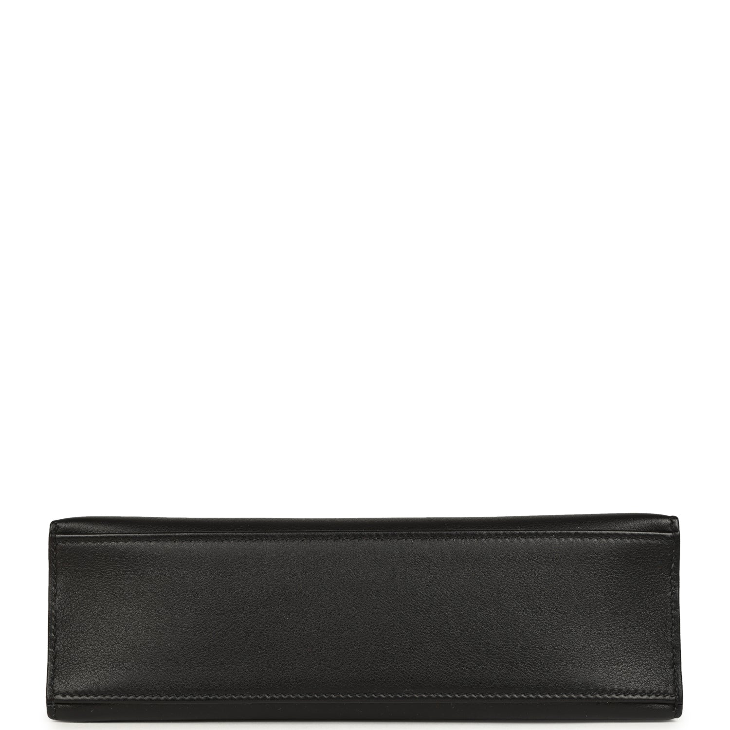 Vintage Hermes Kelly Pochette Black Swift Palladium Hardware