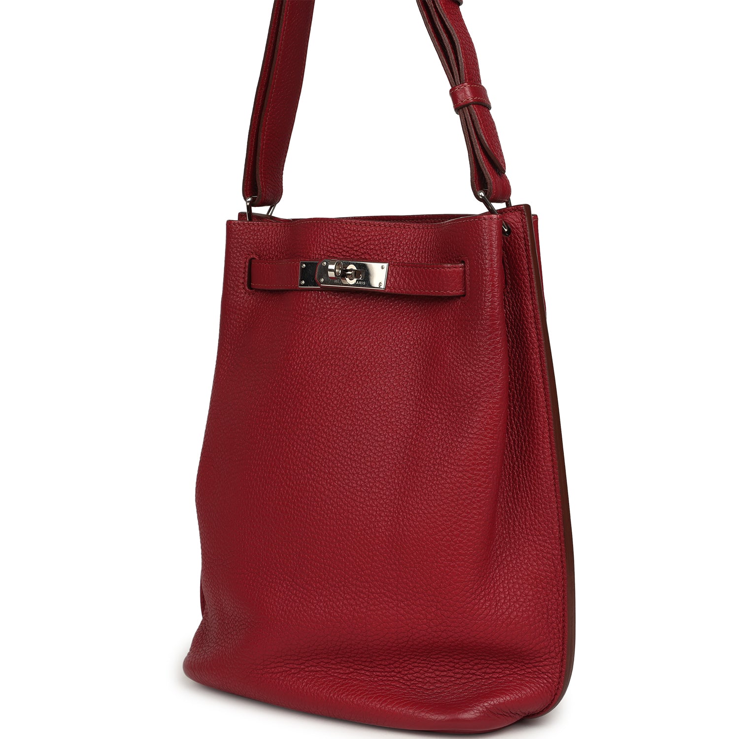 Pre-owned Hermes So Kelly 22 Rubis Togo Palladium Hardware