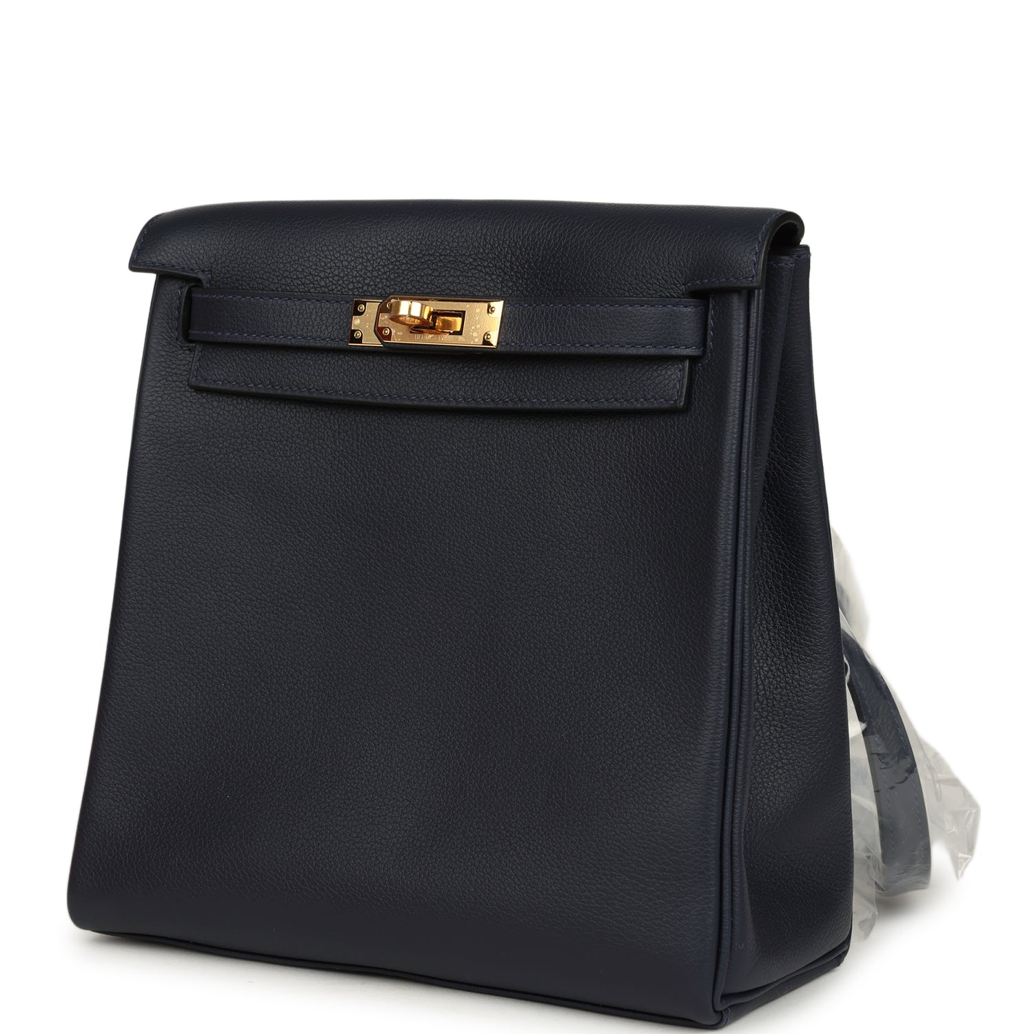 Hermes Kelly Ado II Backpack Bleu Nuit Evercolor Gold Hardware