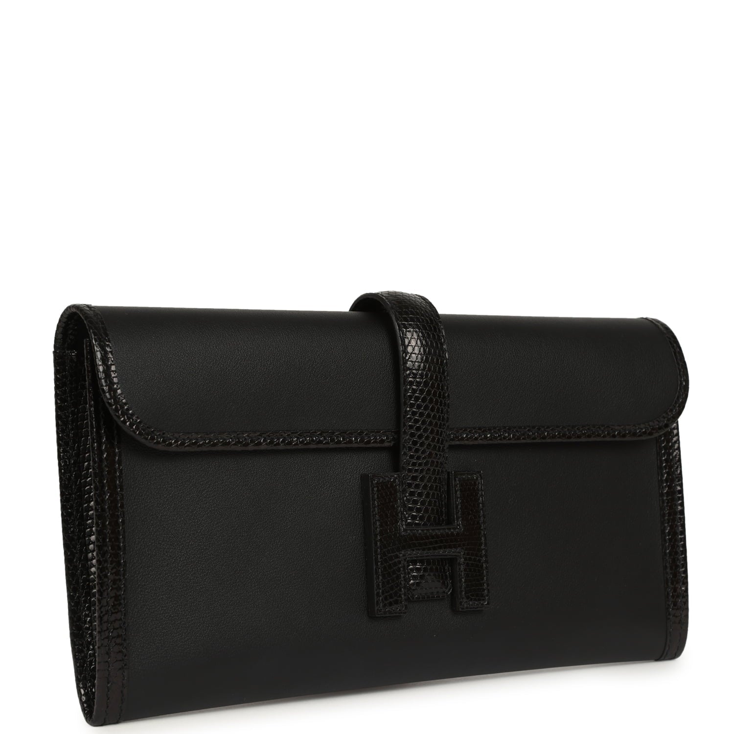 Hermes Jige Elan 29 Black Swift and Shiny Lizard Touch