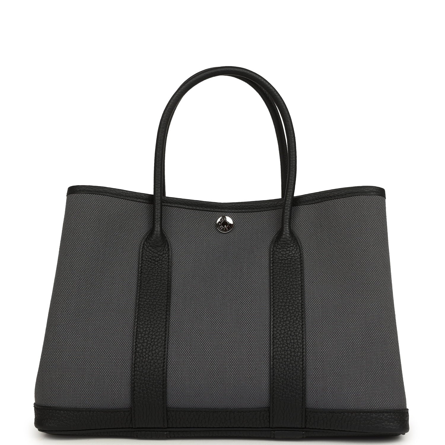 Hermes Garden Party 30 Ardoise Toile and Black Negonda Palladium Hardware