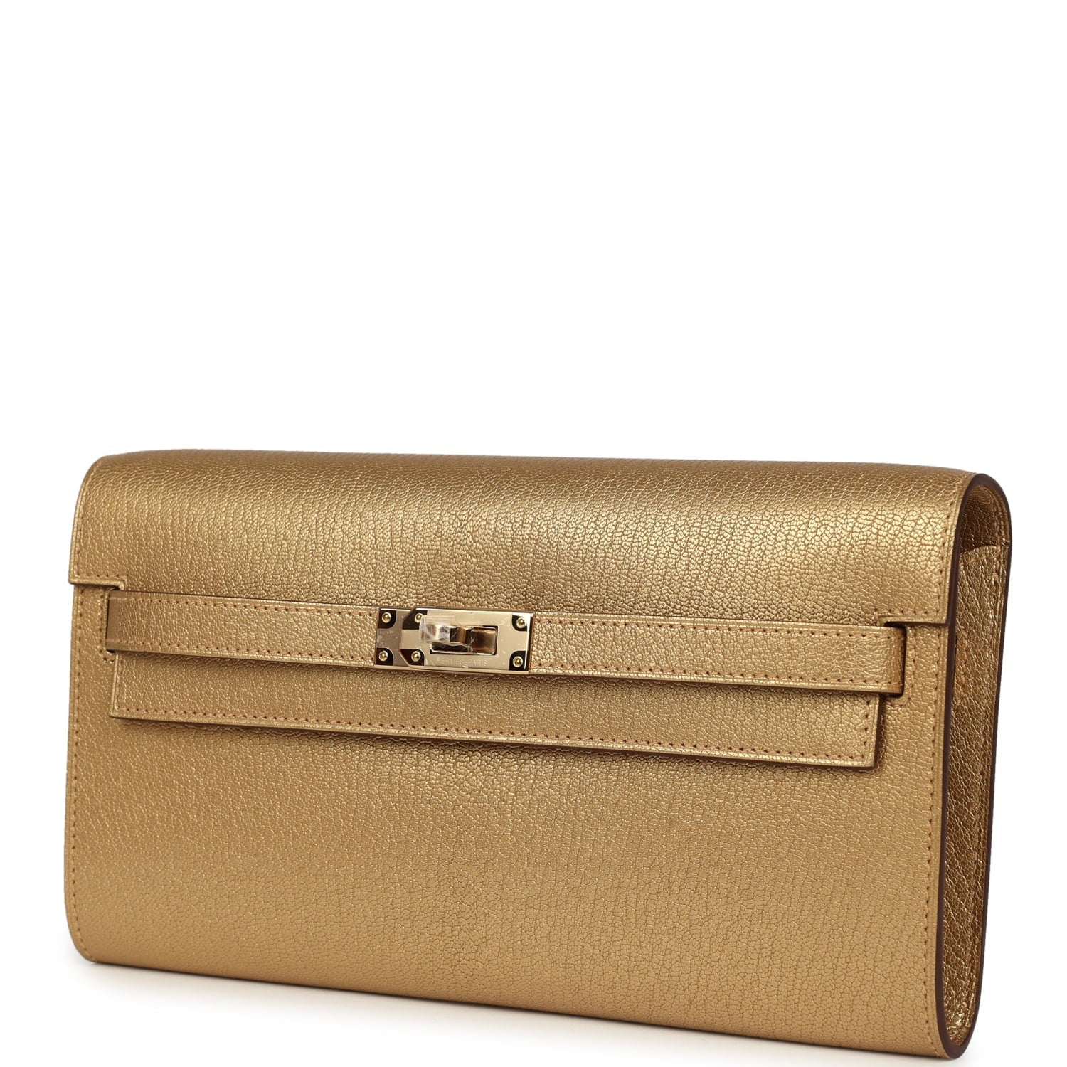 Hermes Kelly Wallet To Go Dore Chevre Chamkilight Permabrass Hardware