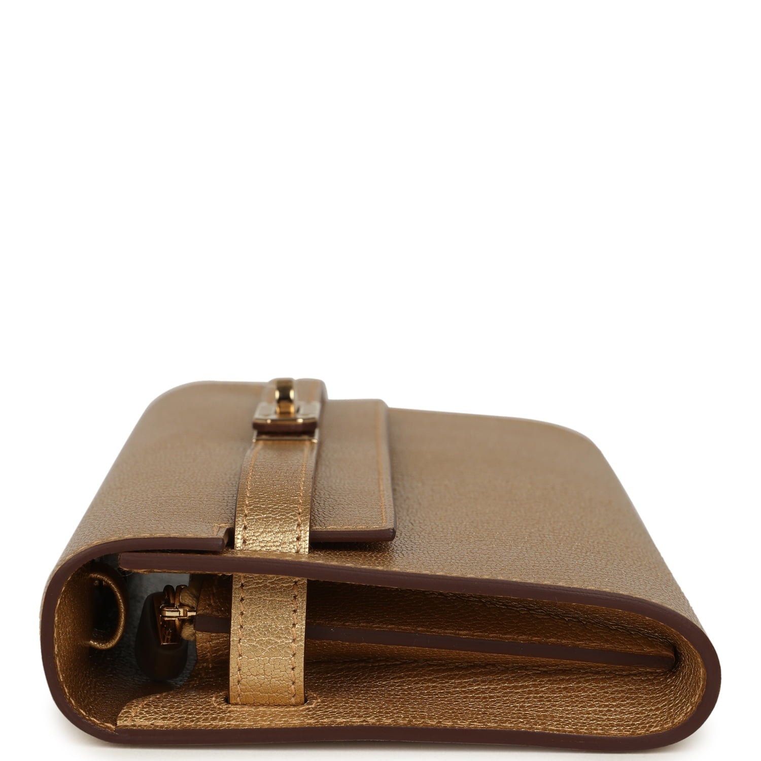 Hermes Kelly Wallet To Go Dore Chevre Chamkilight Permabrass Hardware