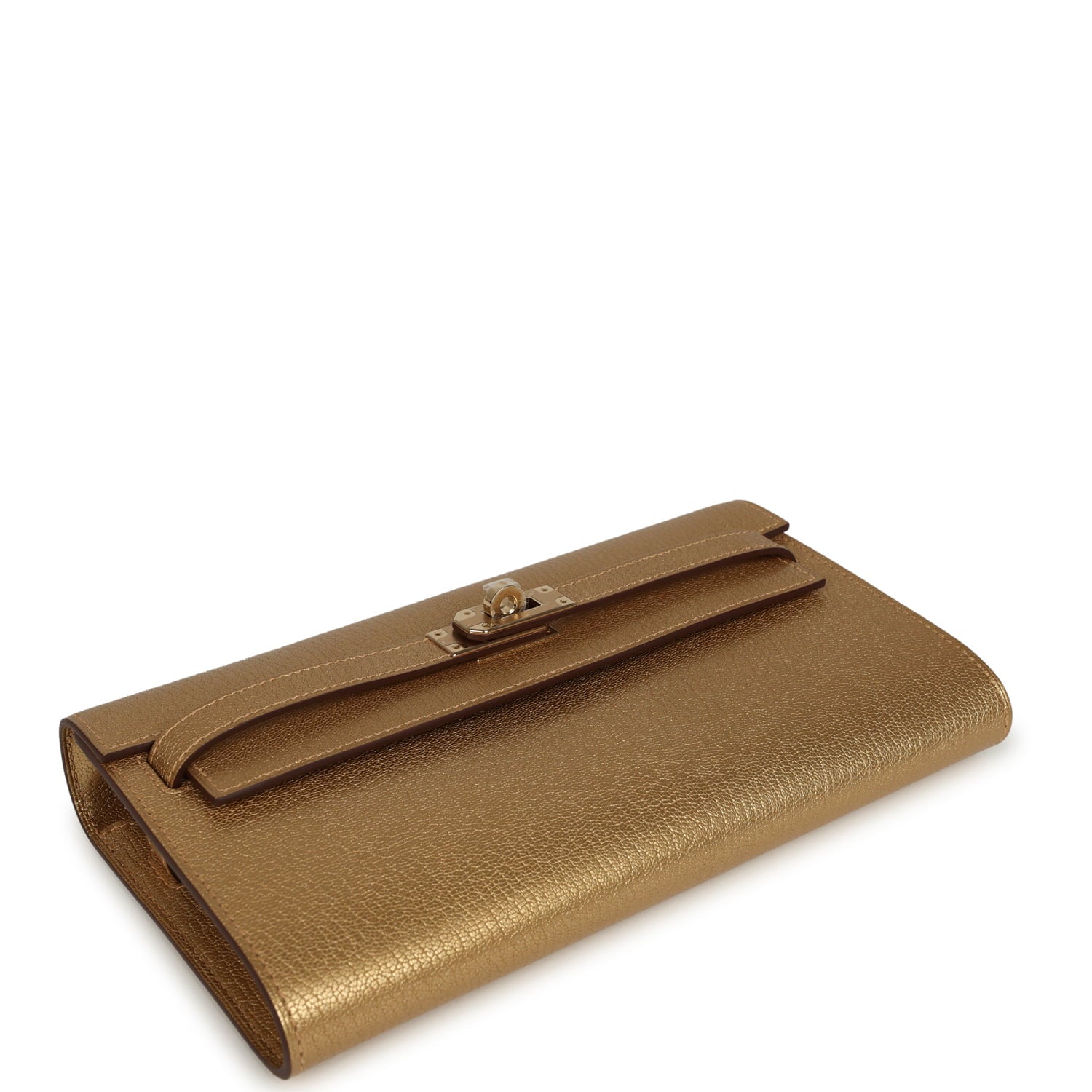 Hermes Kelly Wallet To Go Dore Chevre Chamkilight Permabrass Hardware