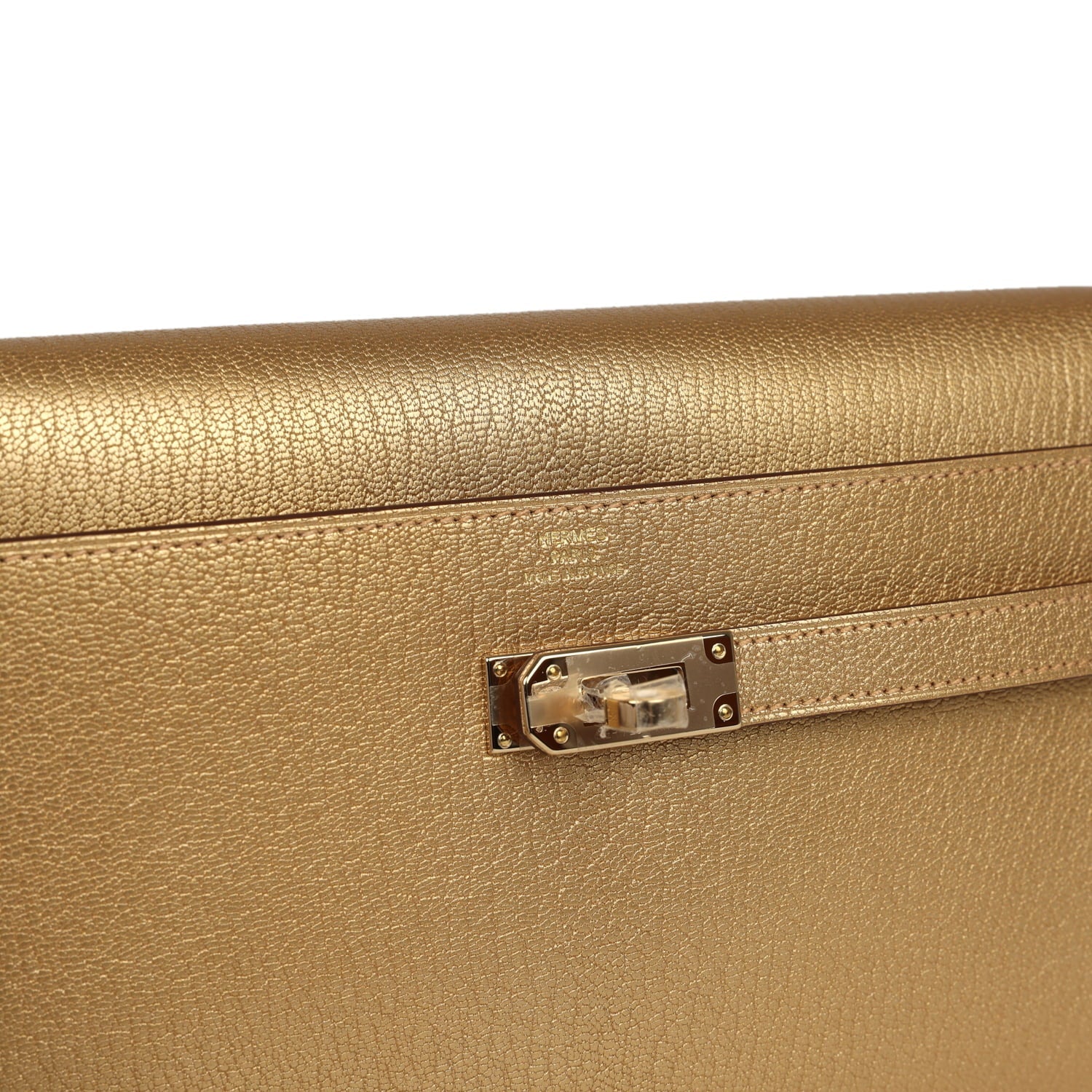 Hermes Kelly Wallet To Go Dore Chevre Chamkilight Permabrass Hardware