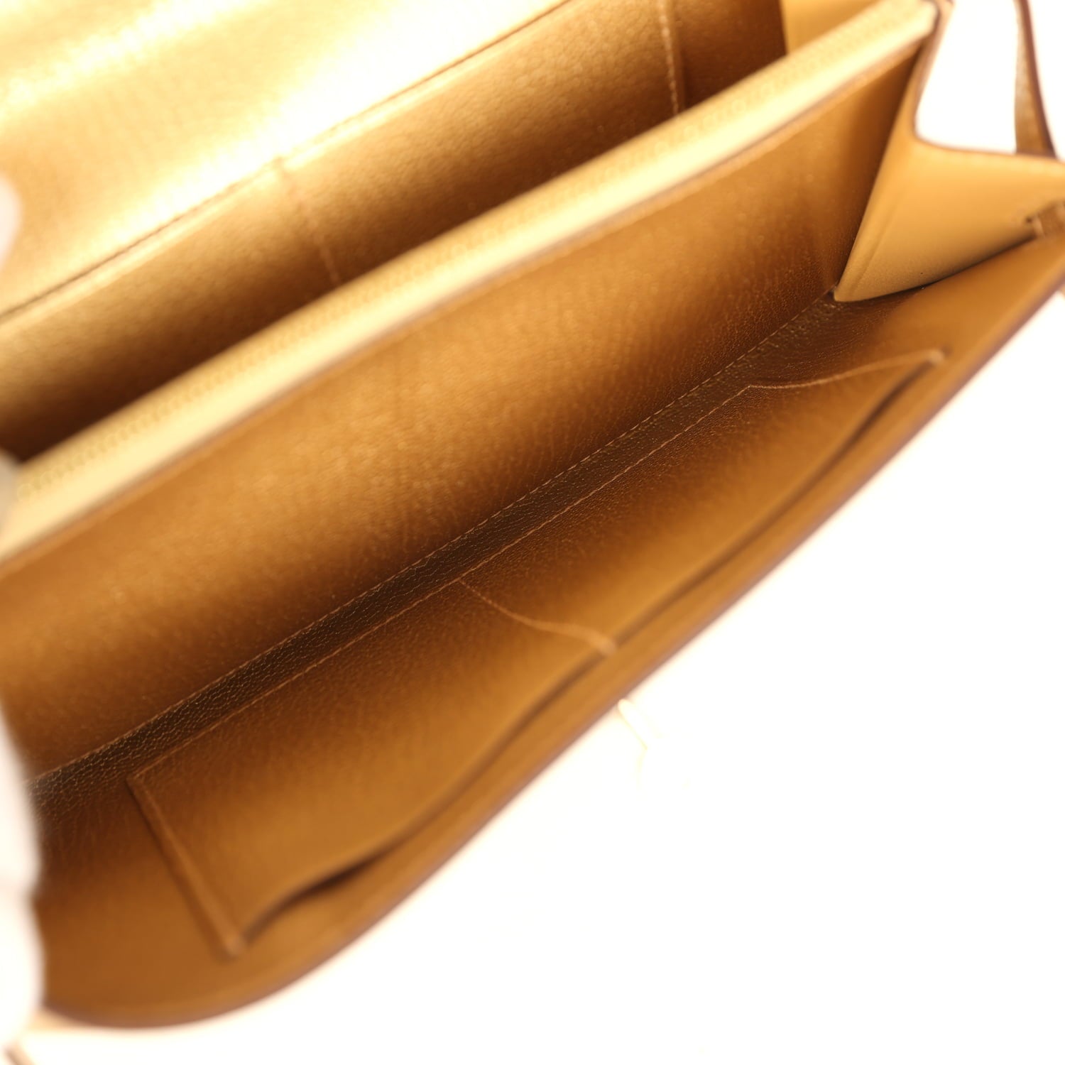 Hermes Kelly Wallet To Go Dore Chevre Chamkilight Permabrass Hardware