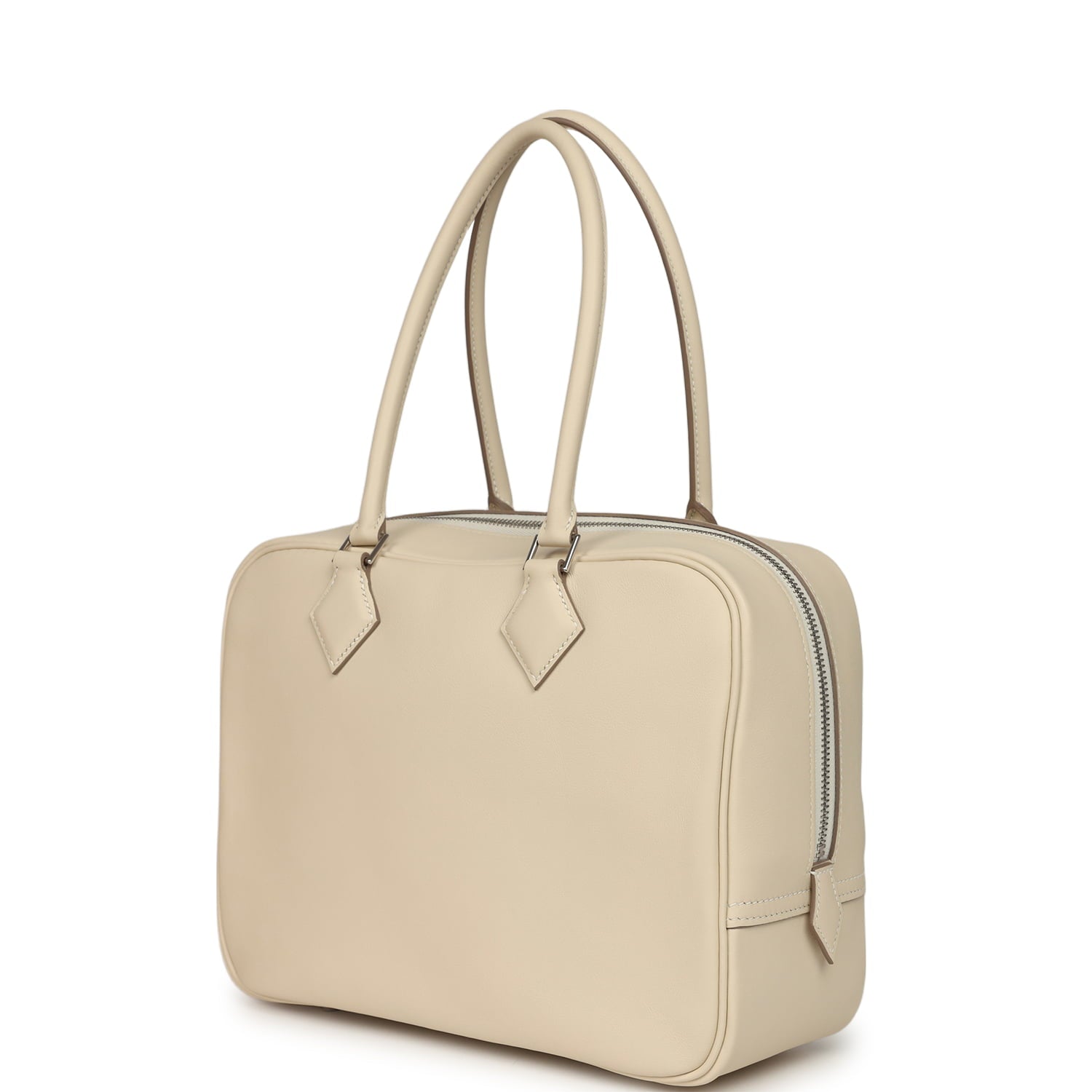Hermes Plume 28 Bag Craie Swift Palladium Hardware