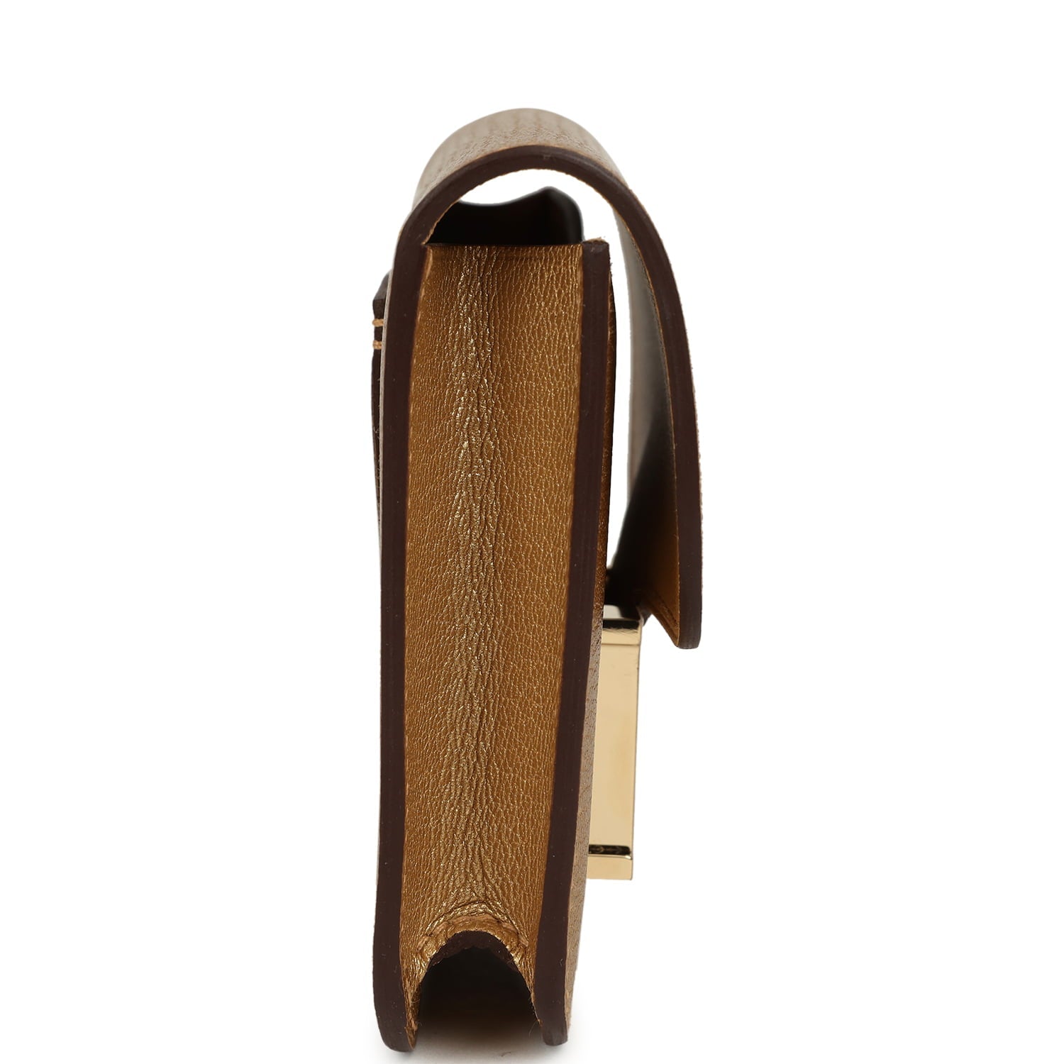 Hermes Constance Slim Wallet Dore Chevre Chamkilight Permabrass Hardware
