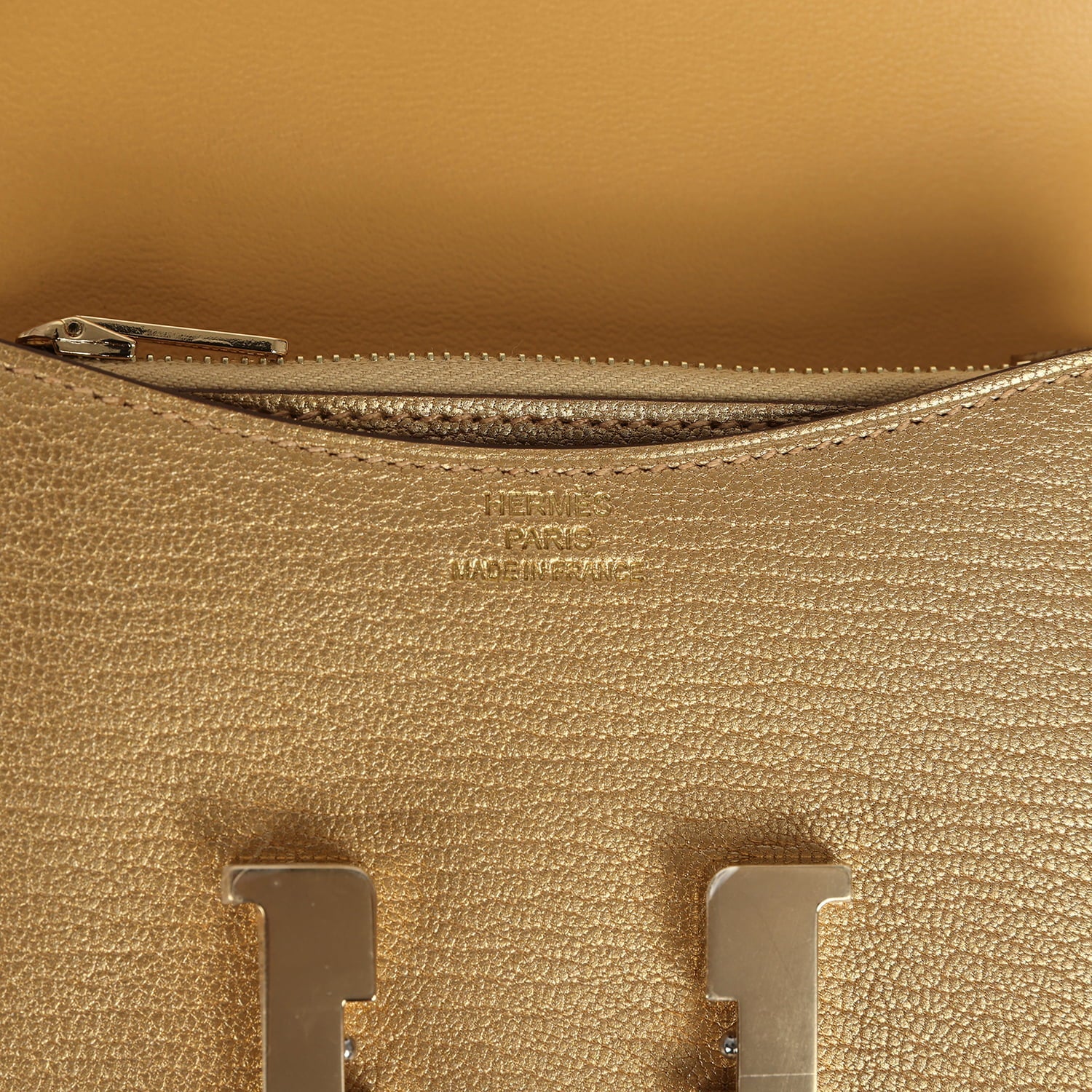 Hermes Constance Slim Wallet Dore Chevre Chamkilight Permabrass Hardware