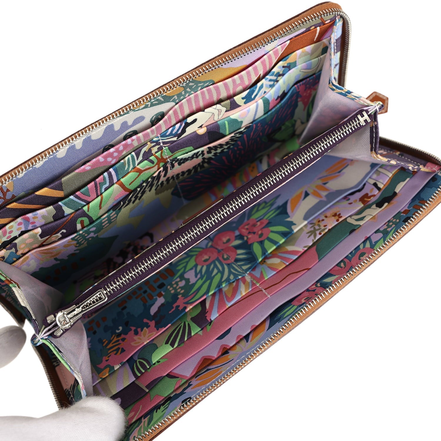Hermes Silk'In Classique Long Wallet Gold Epsom Palladium Hardware