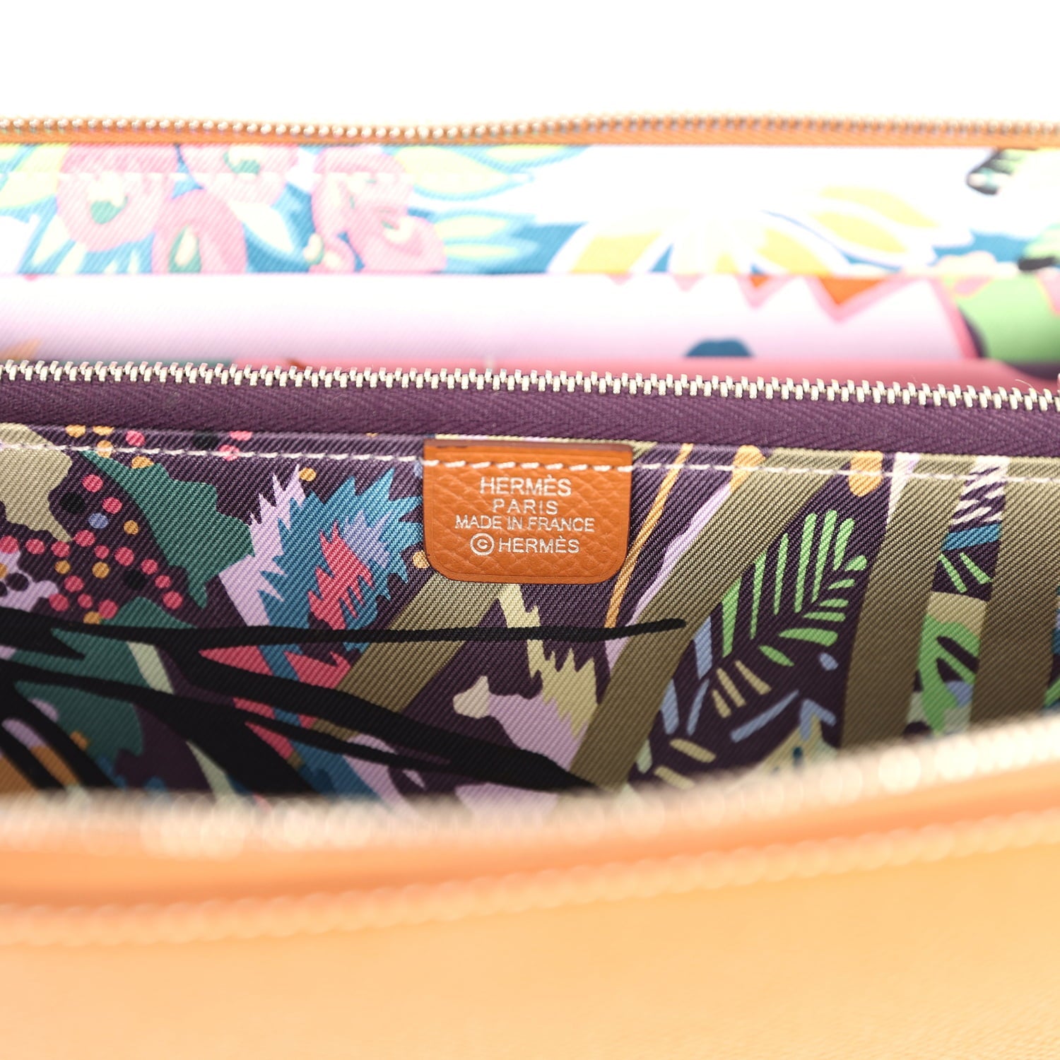Hermes Silk'In Classique Long Wallet Gold Epsom Palladium Hardware