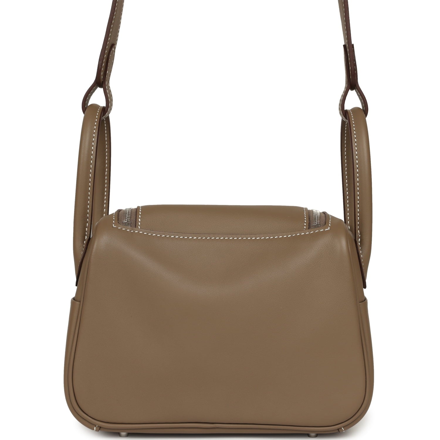 Hermes Mini Lindy II Etoupe Swift Palladium Hardware