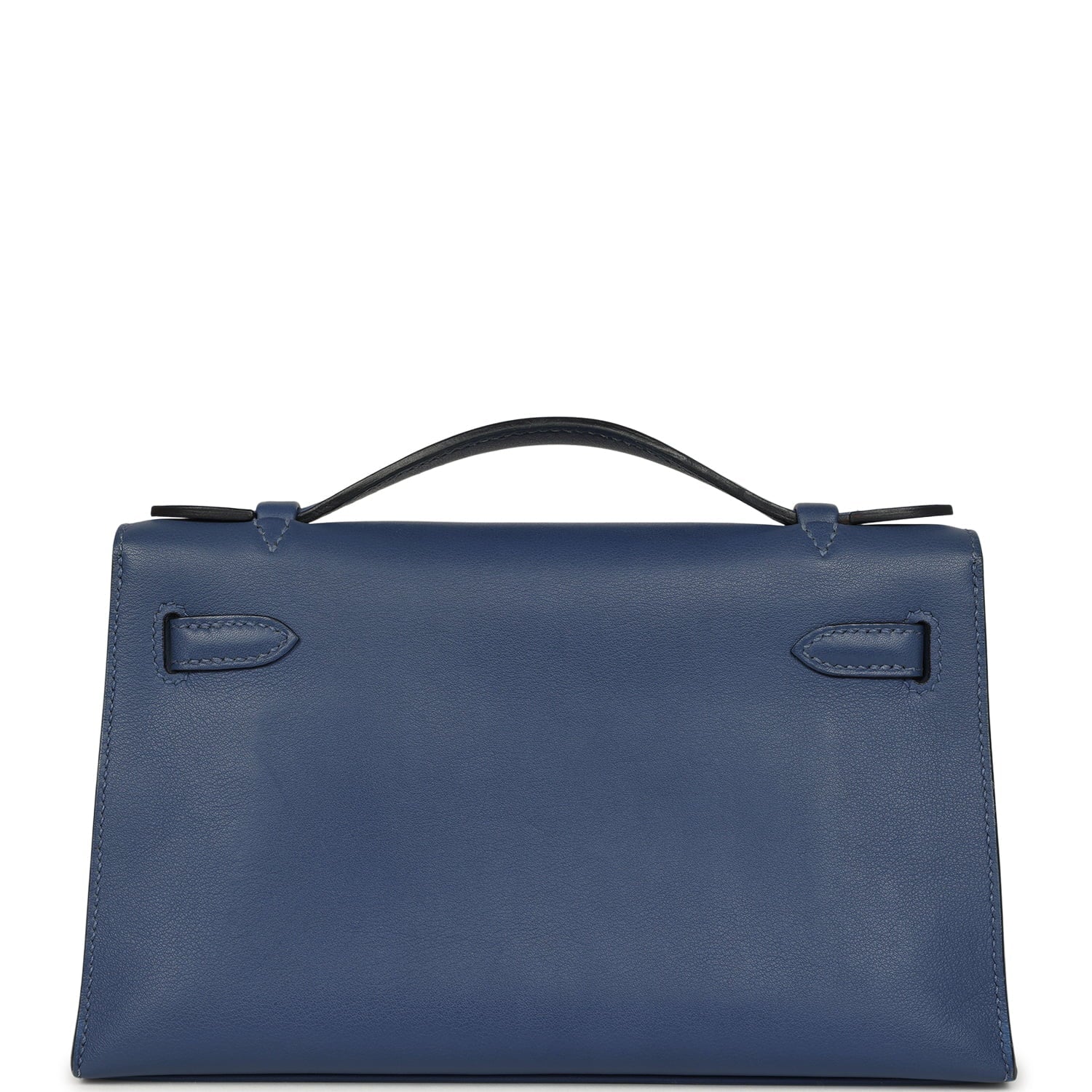 Pre-owned Hermes Kelly Pochette Bleu Brighton Swift Gold Hardware
