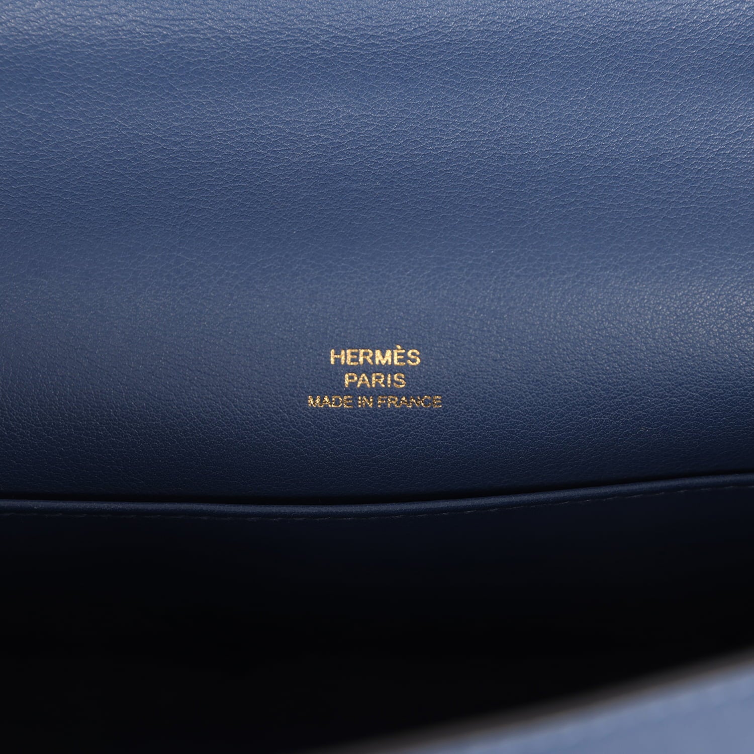 Pre-owned Hermes Kelly Pochette Bleu Brighton Swift Gold Hardware