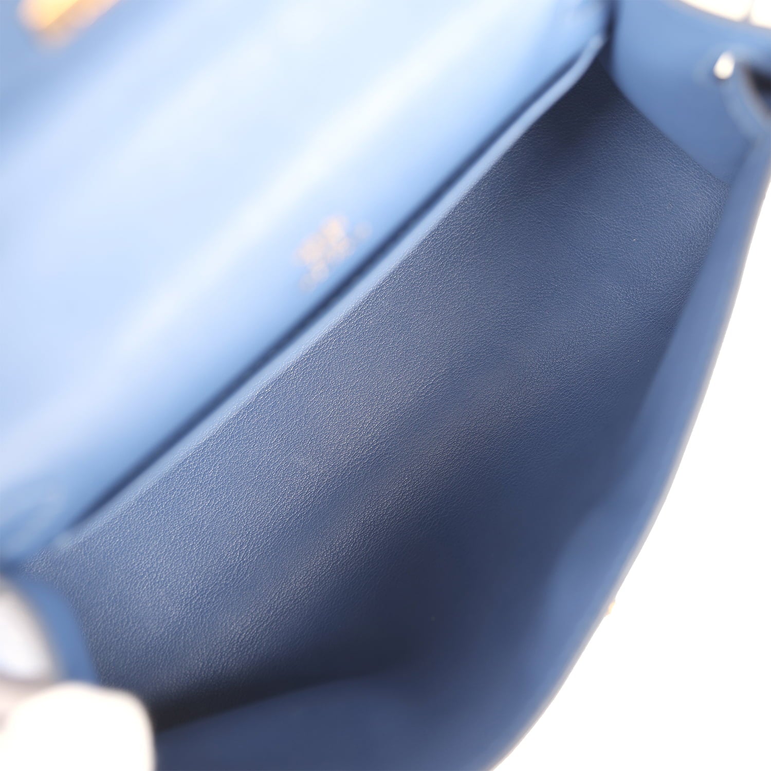 Pre-owned Hermes Kelly Pochette Bleu Brighton Swift Gold Hardware