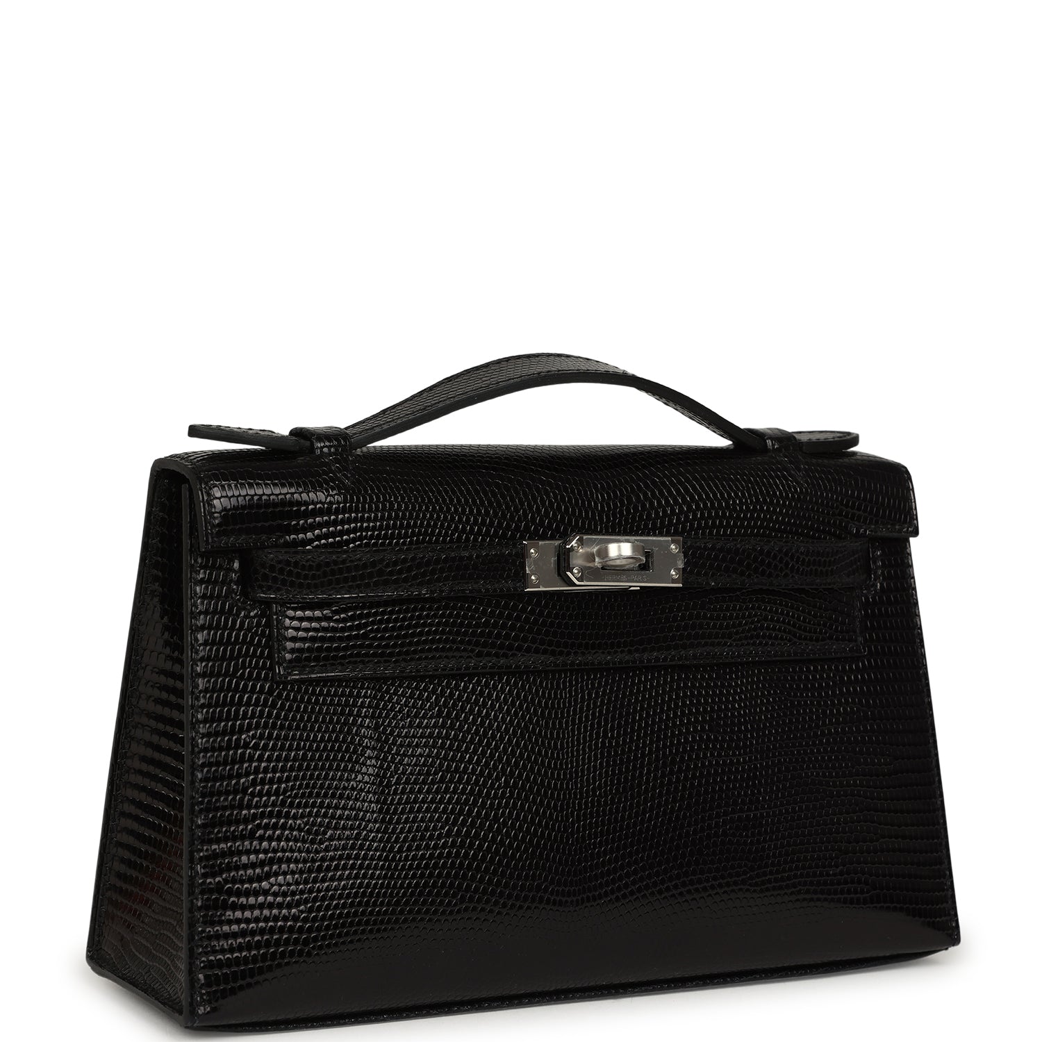 Hermes Kelly Pochette Black Varanus Niloticus Lizard Palladium Hardware