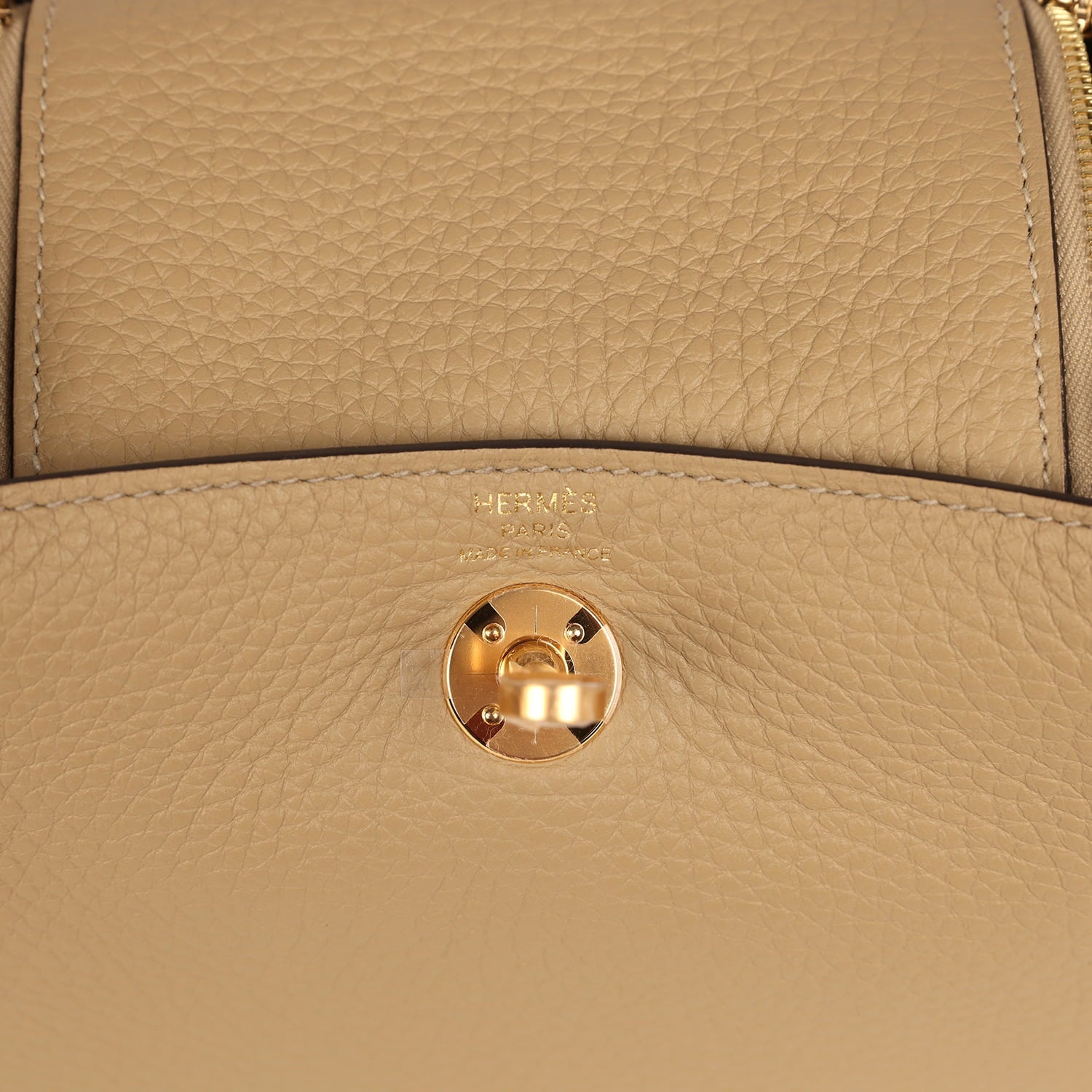 Hermes Mini Lindy II Trench Verso Clemence Gold Hardware