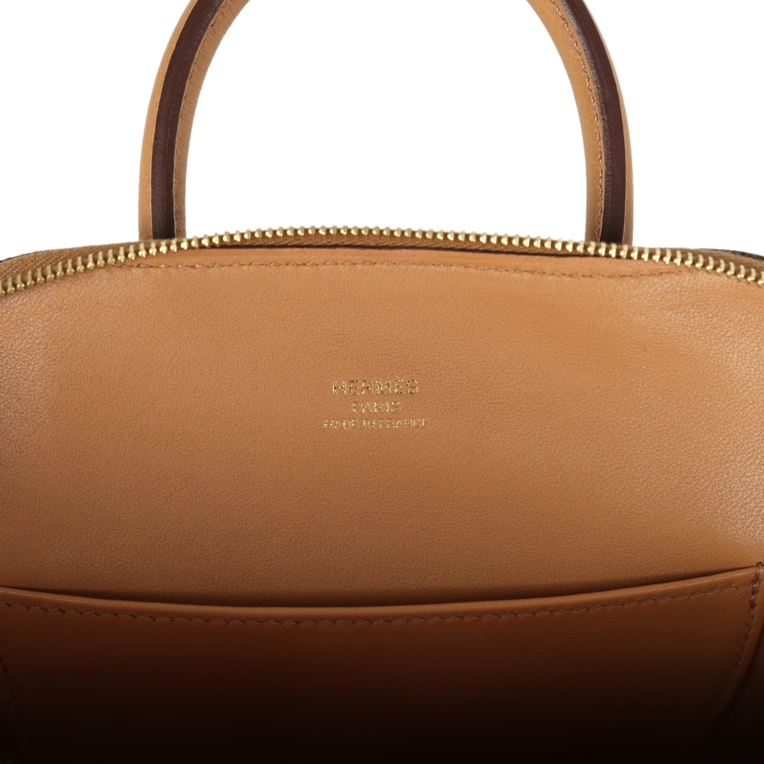 Pre-owned Hermes 1923 Bolide Mini Biscuit Evercolor Gold Hardware