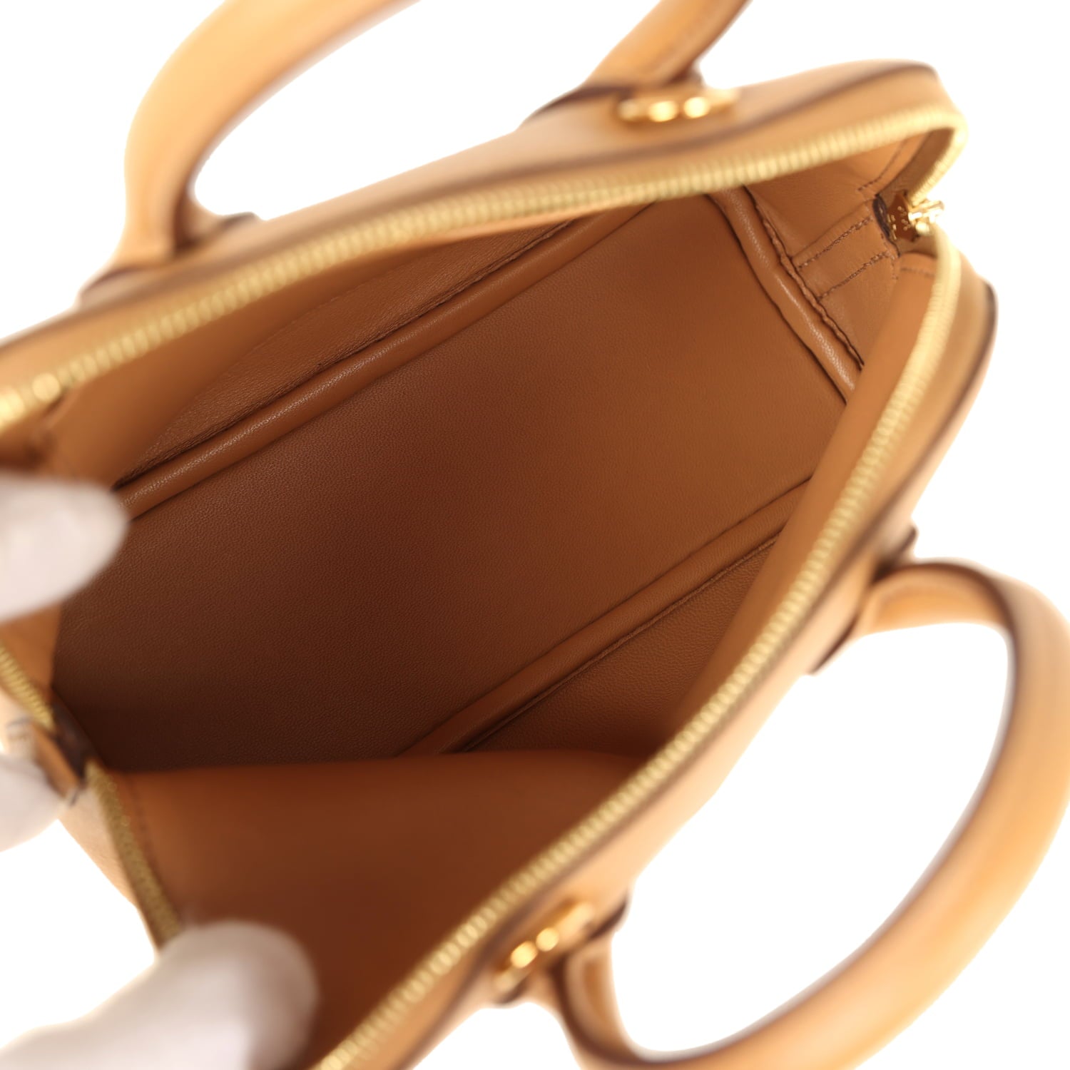 Pre-owned Hermes 1923 Bolide Mini Biscuit Evercolor Gold Hardware