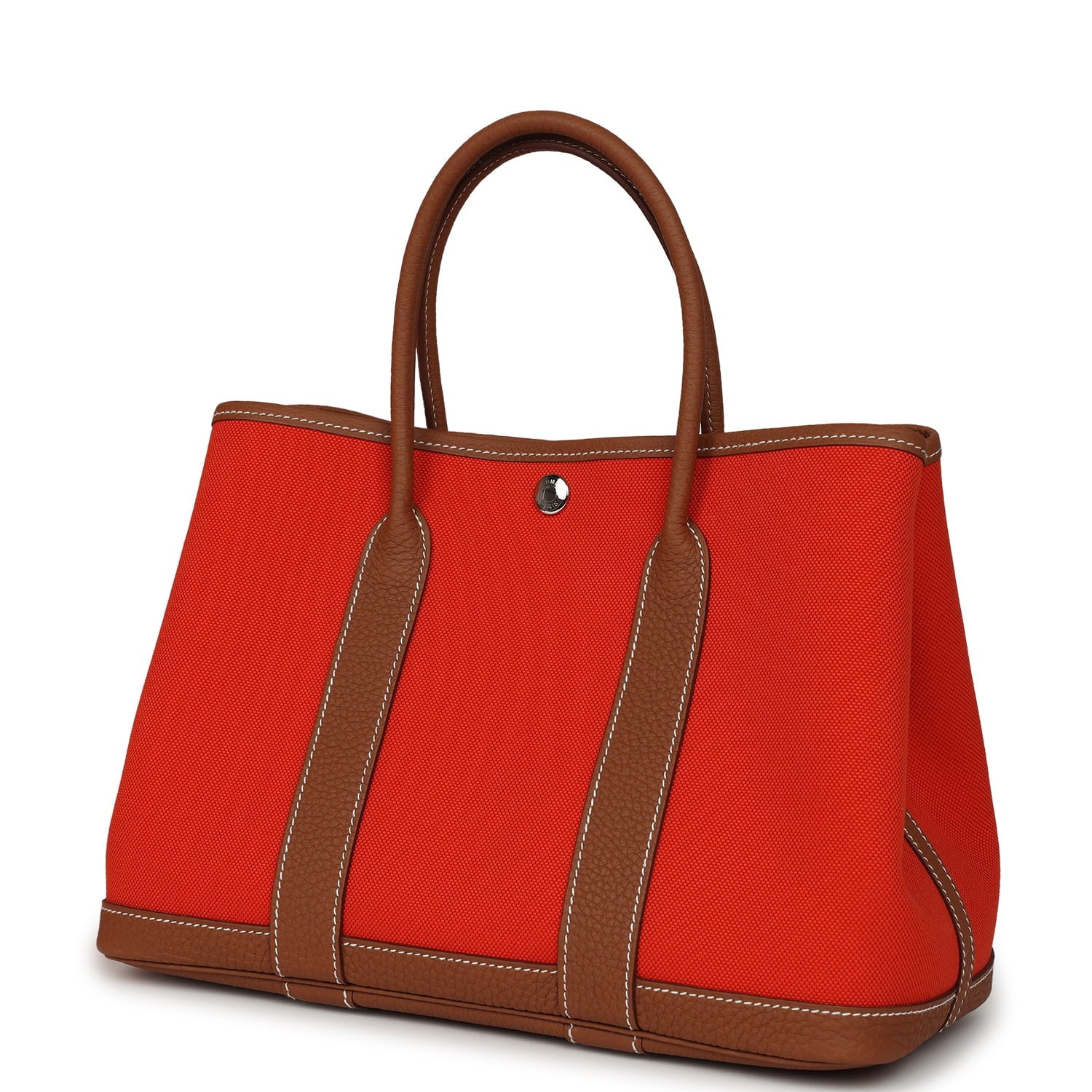 Hermes Garden Party 30 Orange Mécano Toile Officier Canvas and Gold Negonda Palladium Hardware