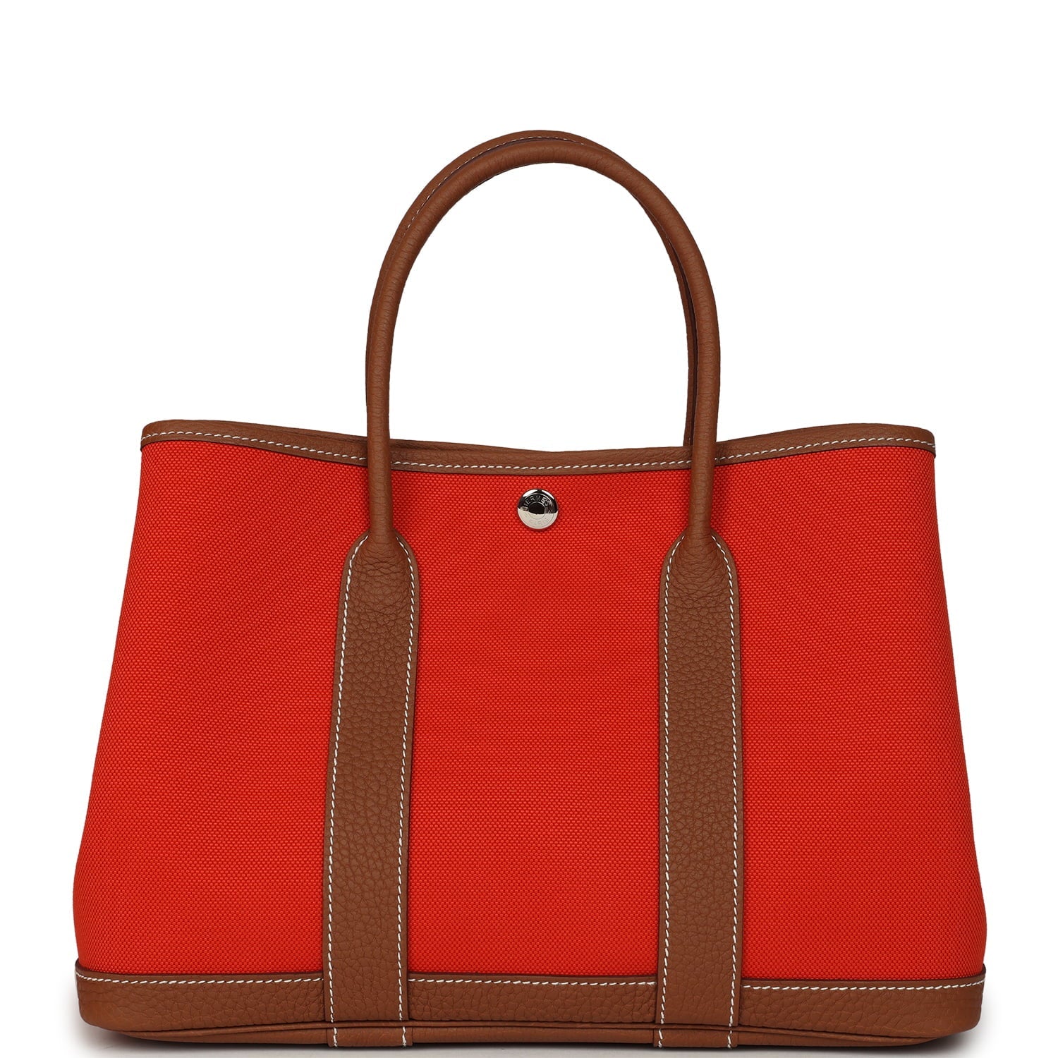 Hermes Garden Party 30 Orange Mécano Toile Officier Canvas and Gold Negonda Palladium Hardware